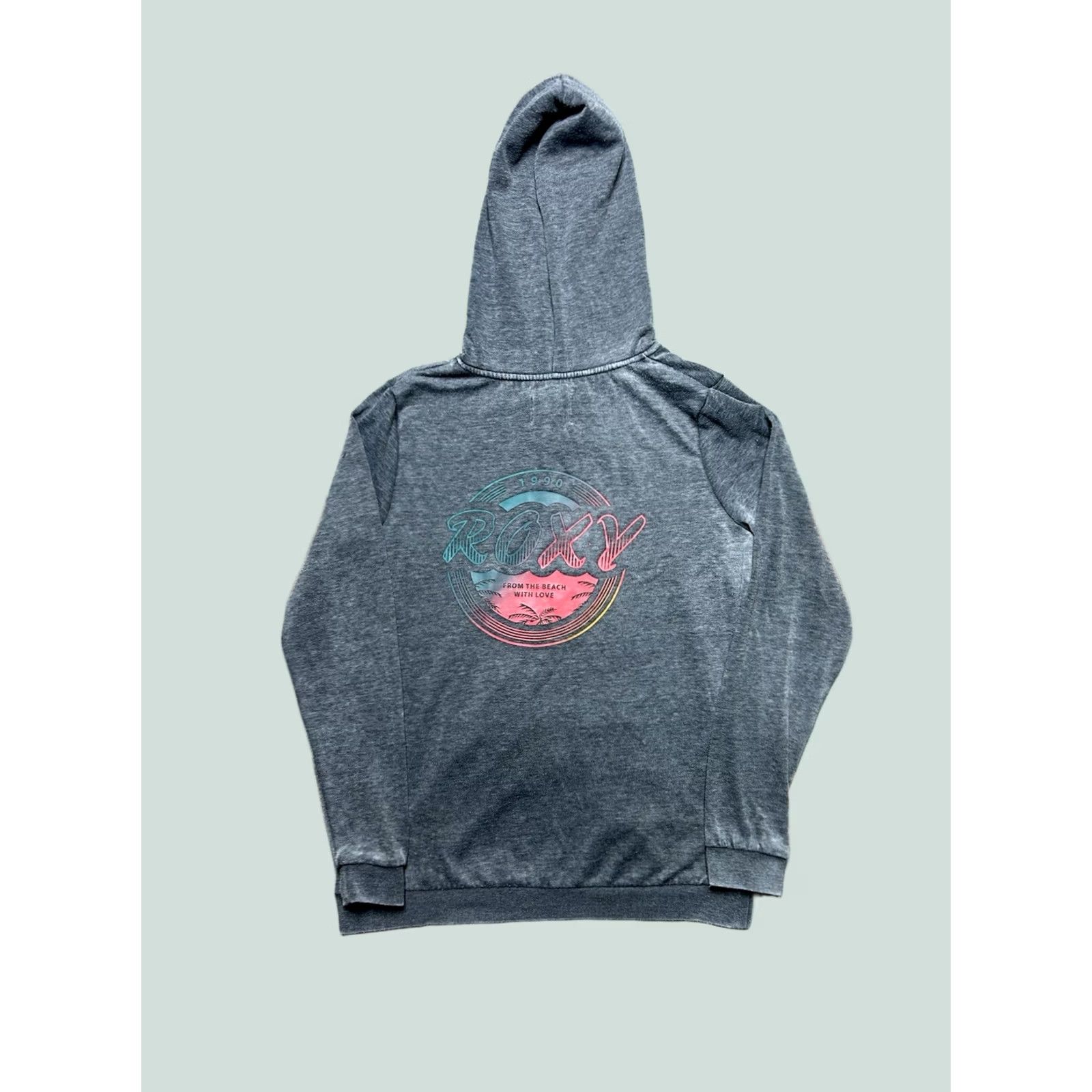 Vintage ROXY Surf Hoodie Sweatshirt Full Zip Gray Women’s XL Beach Activewear Size XL / US 12-14 / IT 48-50 - 1 Thumbnail