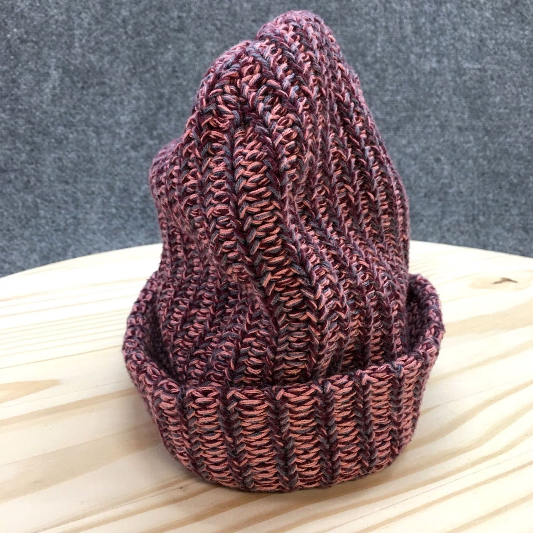 Vintage Love Your Melon Cuffed Winter Beanie Hat Women Pink Mesh Knit One Size Adjustable Size ONE SIZE - 6 Thumbnail