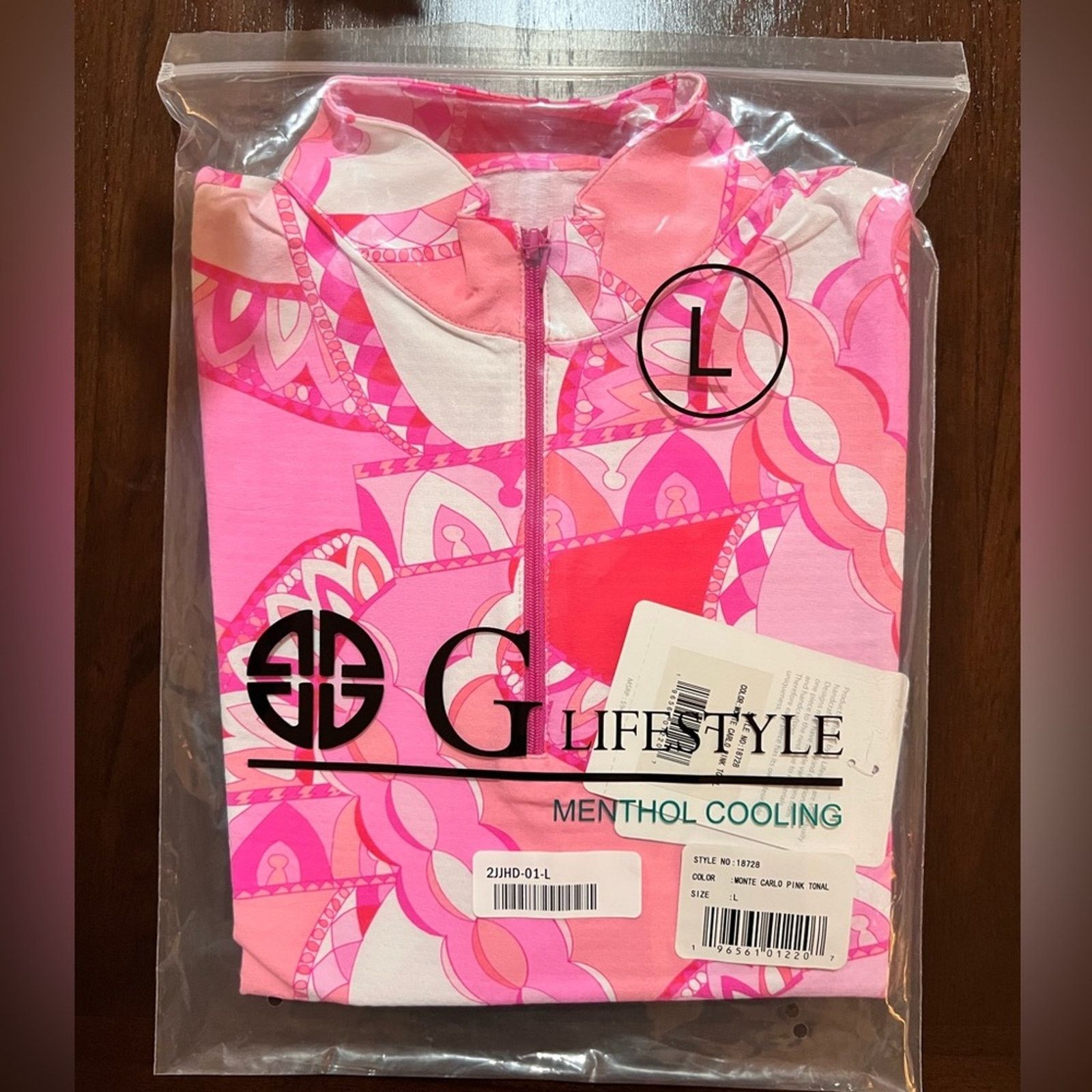 Other G LIFESTYLE GOLF BY GOTTEX Printed Zip Mock Neck Shirt Size L / US 10 / IT 46 - 2 Thumbnail