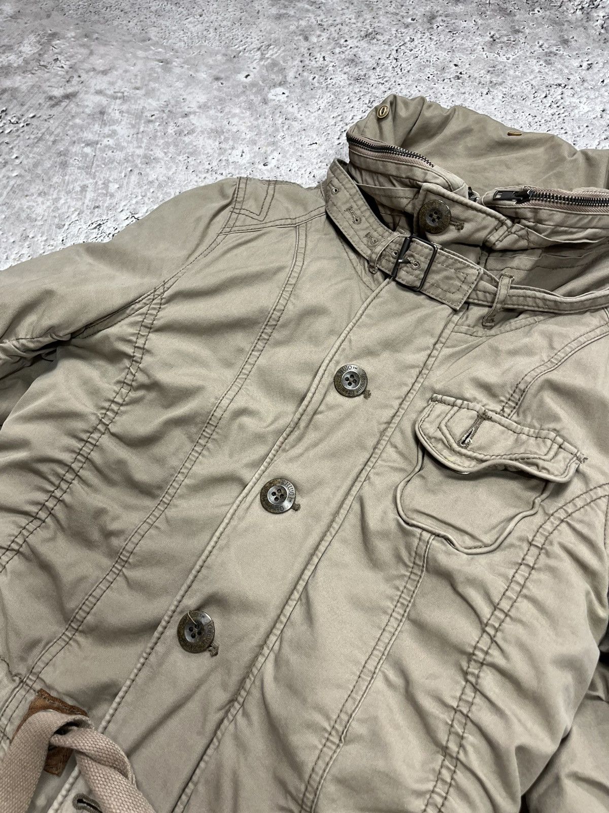 khujo Khujo Women’s Khaki Military Cargo Parka Jacket Coat Size L Size S / US 4 / IT 40 - 9 Thumbnail