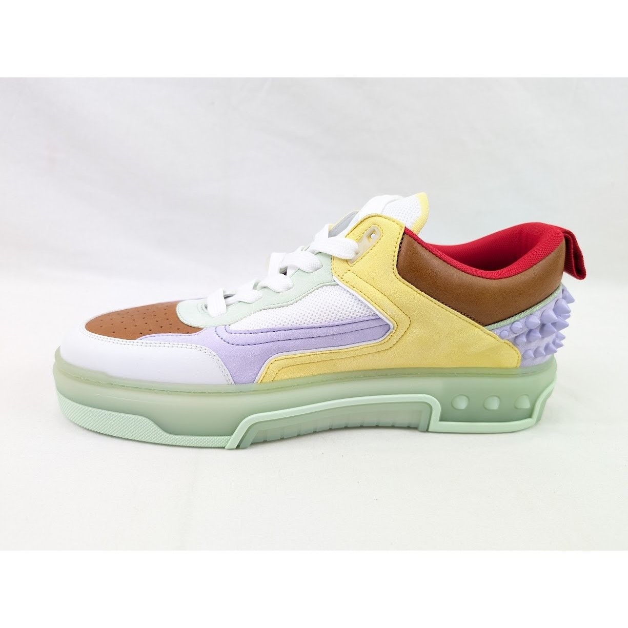 Christian Louboutin o1rshd1 Calf Astrol Loubi Flat Sneakers Studio Green/Lilac Size US 12 / EU 45 - 7 Thumbnail