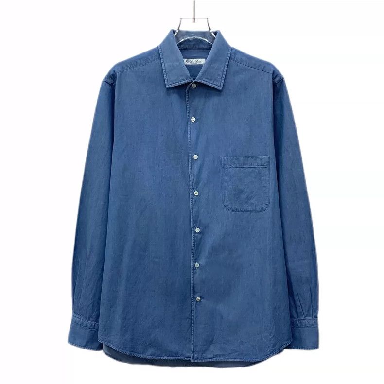 Loro Piana Loro Piana Blue cotton lapel single-breasted long-sleeved s Size US M / EU 48-50 / 2 - 1 Thumbnail