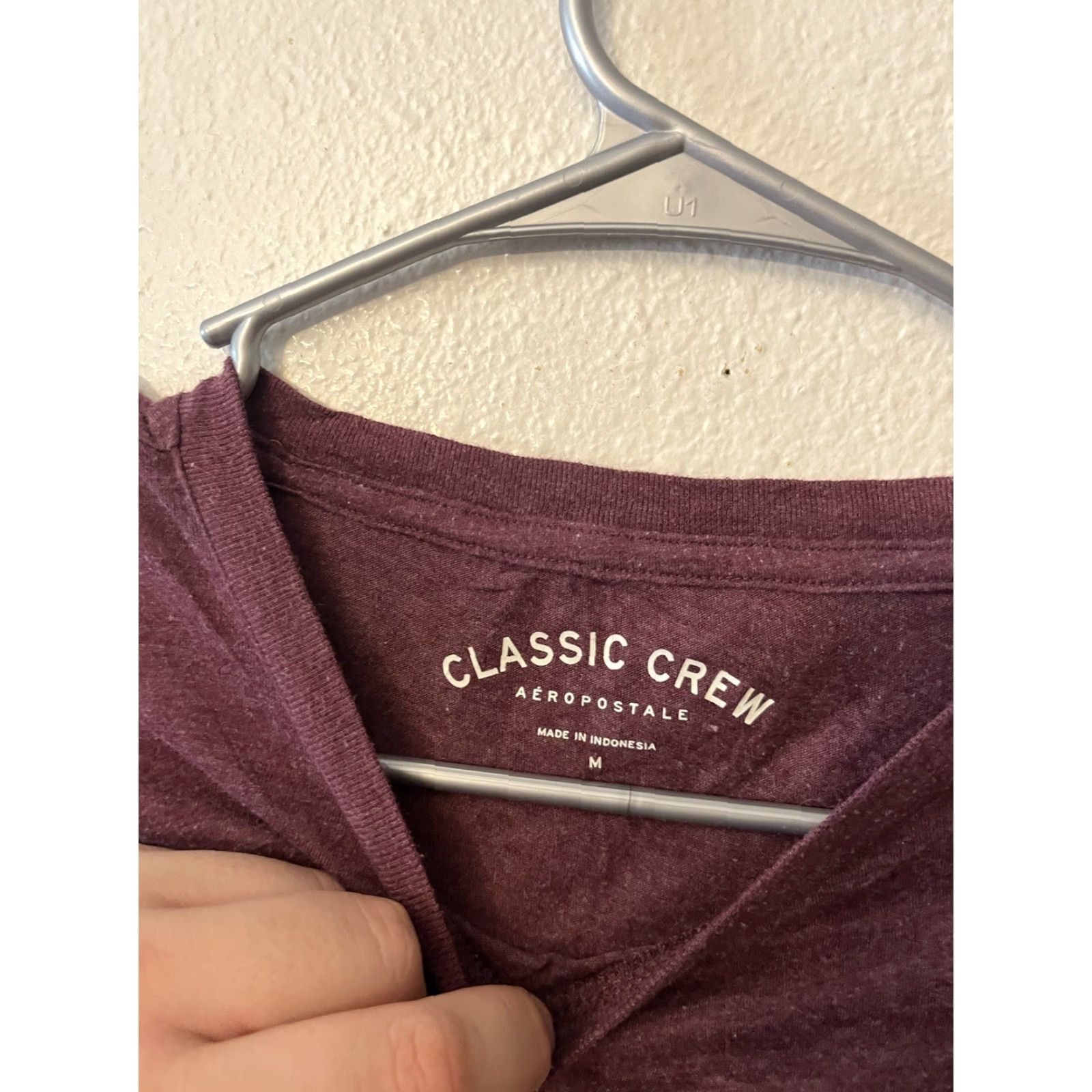 Vintage Aéropostale Women's Maroon Crew Neck Long Sleeve T-Shirt, Classic/Fitted Sleeve, Size M, Slim Fit, Breathable, Lightweight, Easy Care, Basic Shirt Size M / US 6-8 / IT 42-44 - 3 Thumbnail