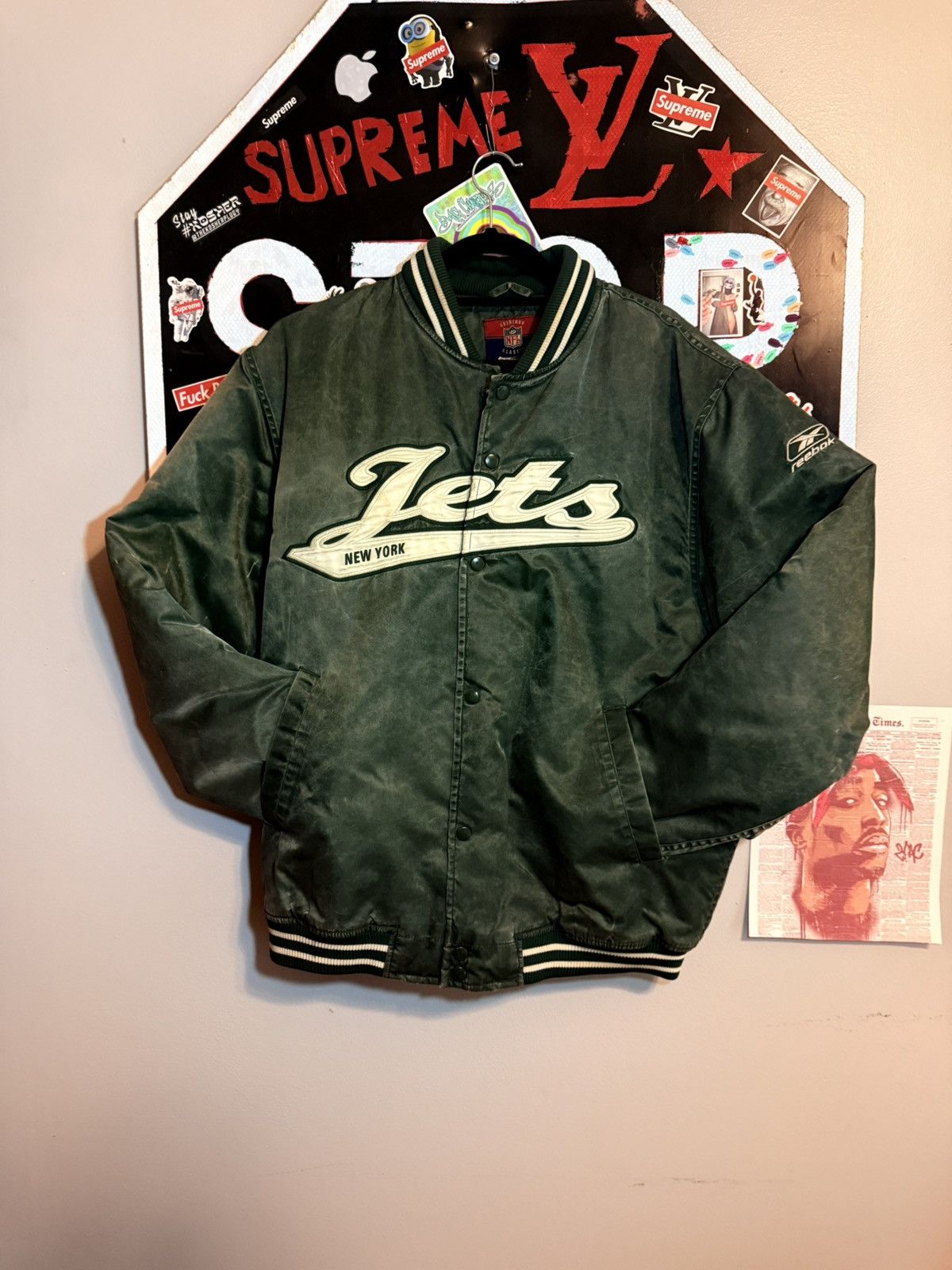 Reebok 2000s NFL Vintage Rebook Jets Bomber Size US M / EU 48-50 / 2 - 1 Thumbnail