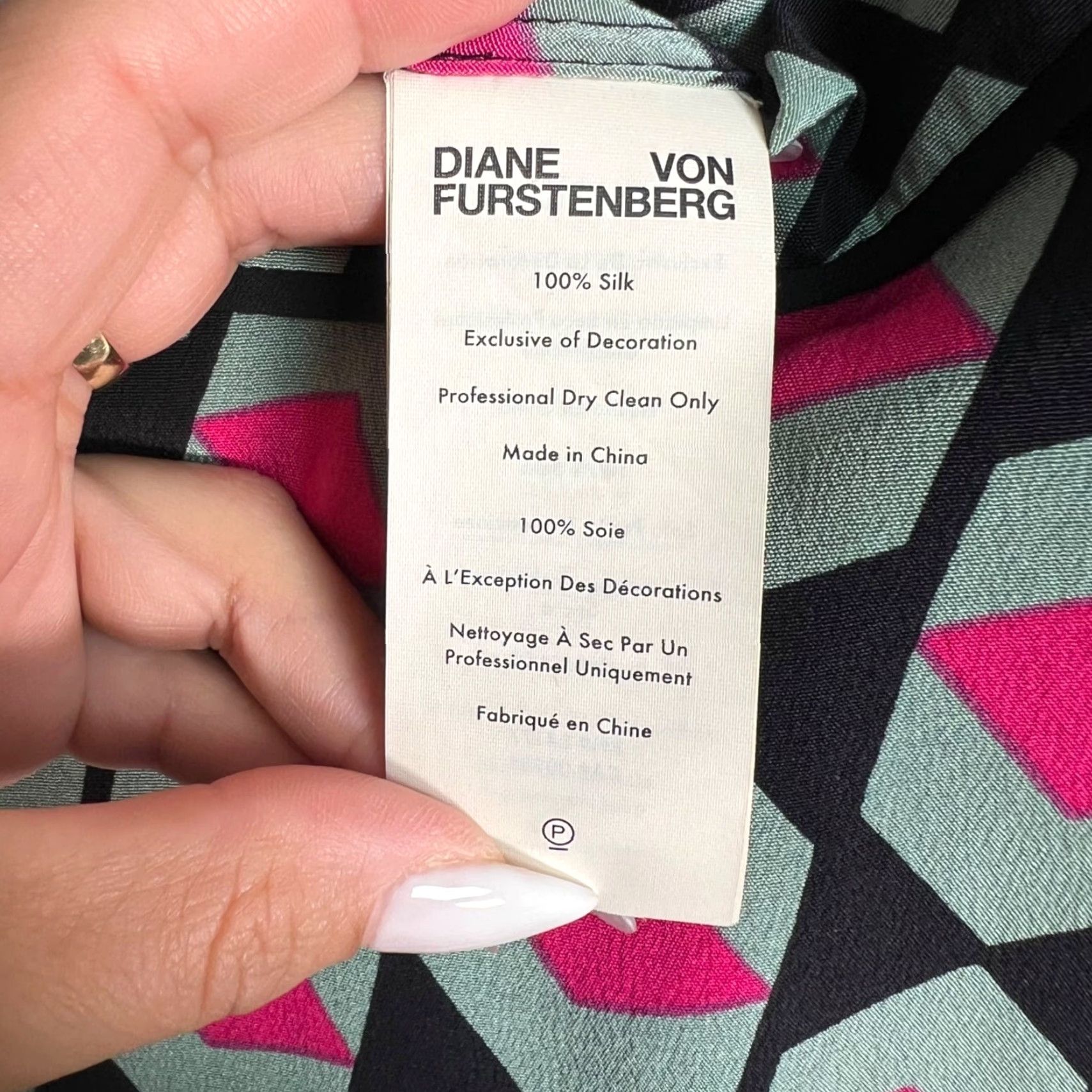 Diane von Furstenberg DIANE VON FURSTENBERG Geometric Print Silk Midi Skirt Size 4 Multicolor Womens Size 27" / US 4 / IT 40 - 5 Thumbnail