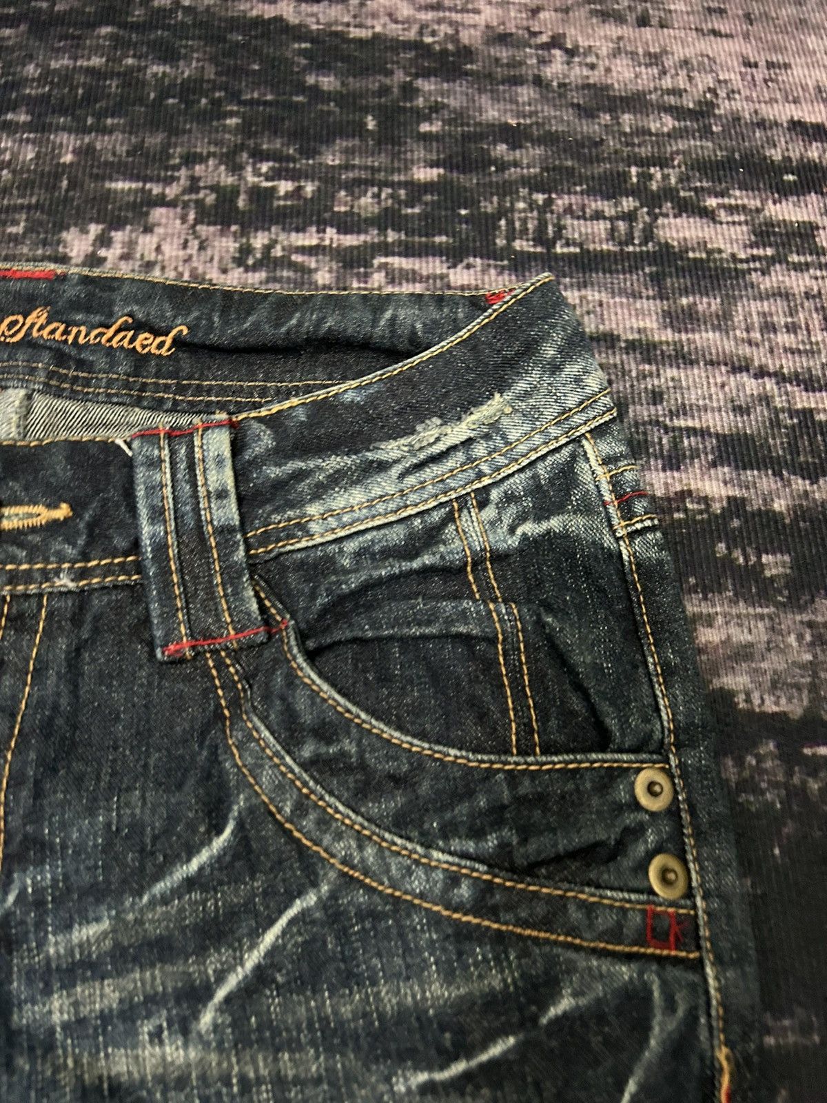 Japanese Brand Vintage Sky Bomber Mudwash Flare Jeans Size US 30 / EU 46 - 9 Thumbnail