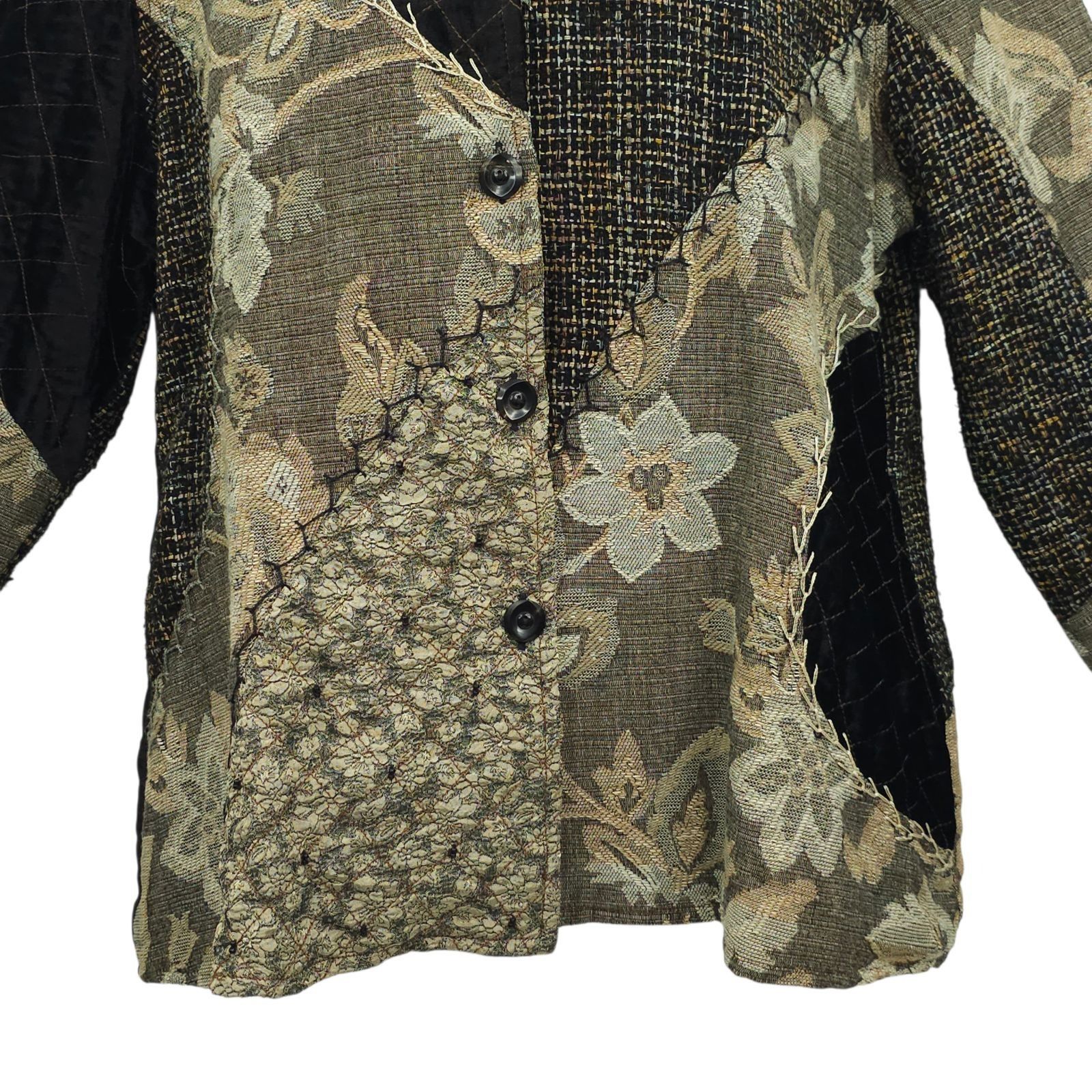 Other Yak Magik Jacket XL Floral Tapestry Patchwork Quilted Velvet Size XL / US 12-14 / IT 48-50 - 15 Thumbnail