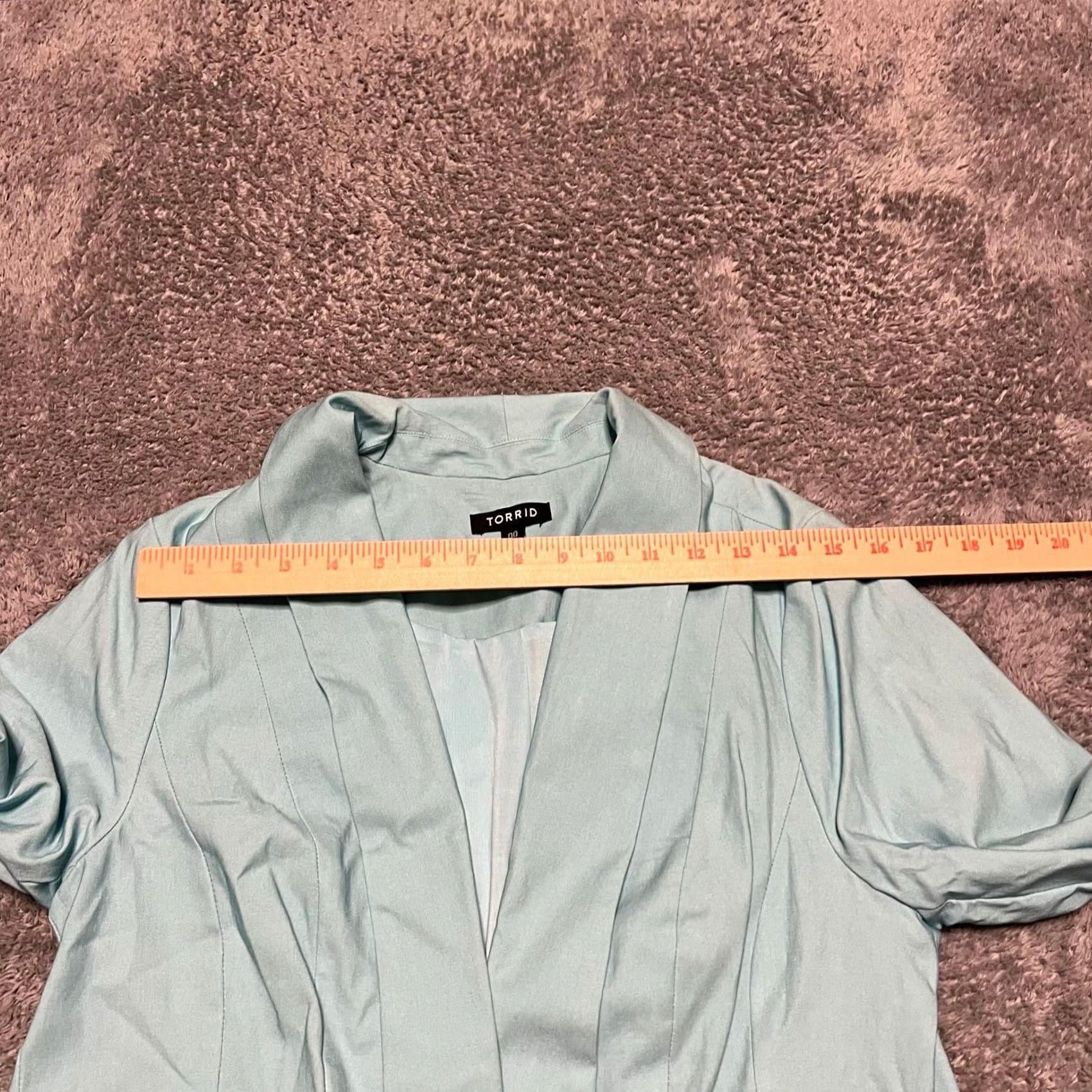 Torrid Torrid Blazer Women's XL Plus Light Blue Open Front Coat/Jacket Size XL / US 12-14 / IT 48-50 - 6 Thumbnail