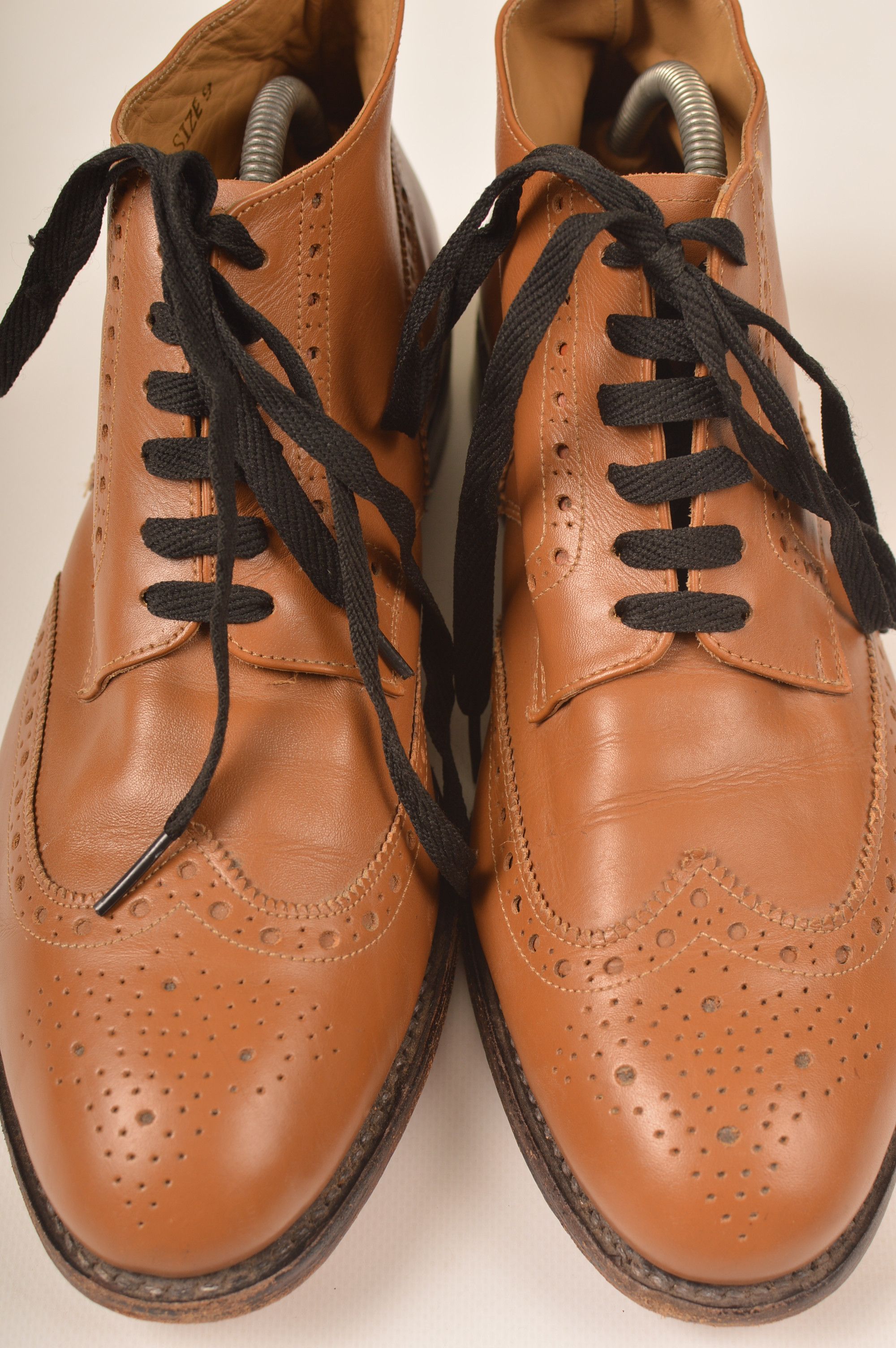 Designer Samuel Windsor Handmade Brown Leather Brogues Boots Size US 10 / EU 43 - 2 Thumbnail
