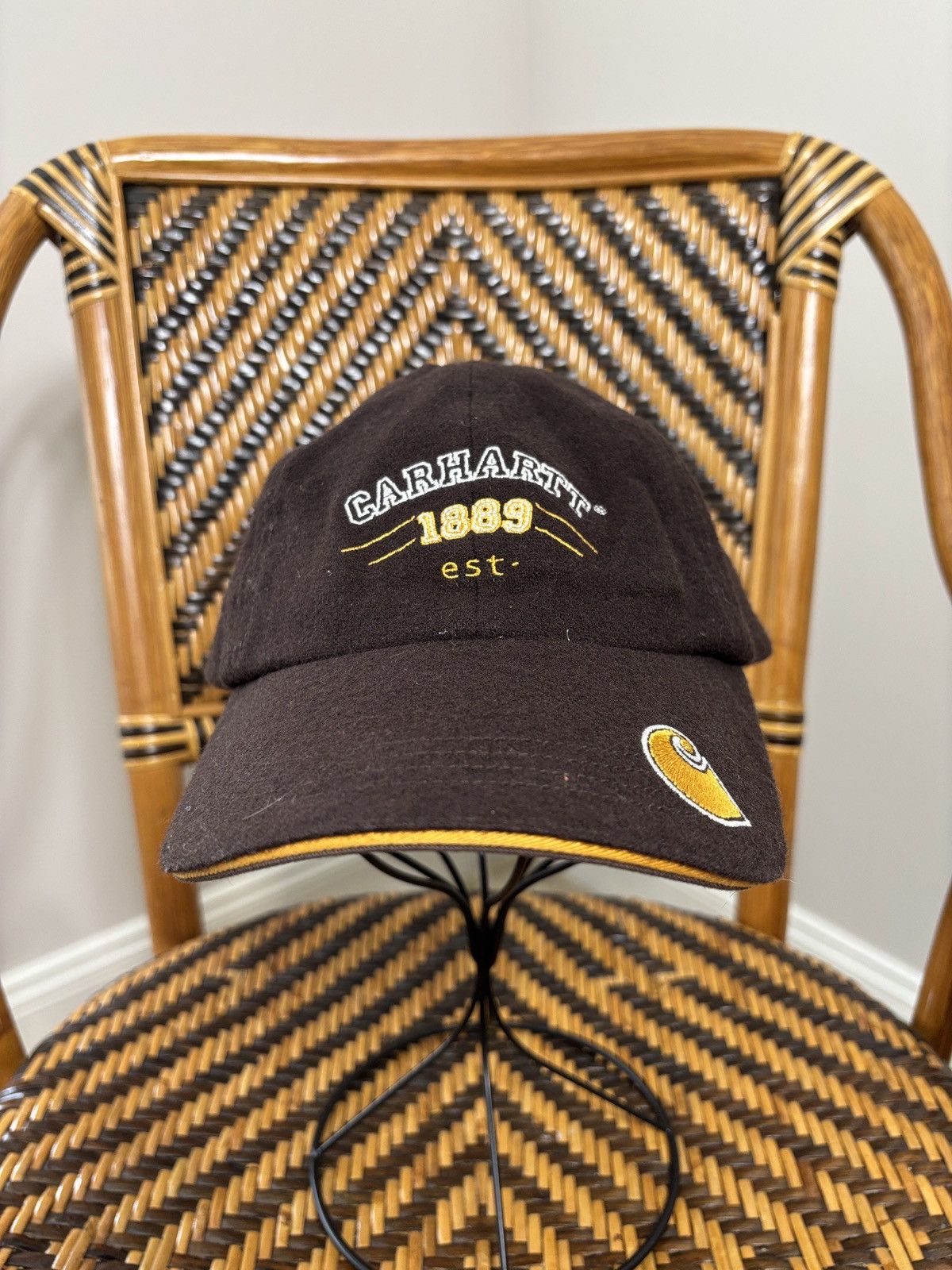 Carhartt Vintage Carhartt Adjustable Strapback Hat Y2K Wool Blend Size ONE SIZE - 1 Thumbnail
