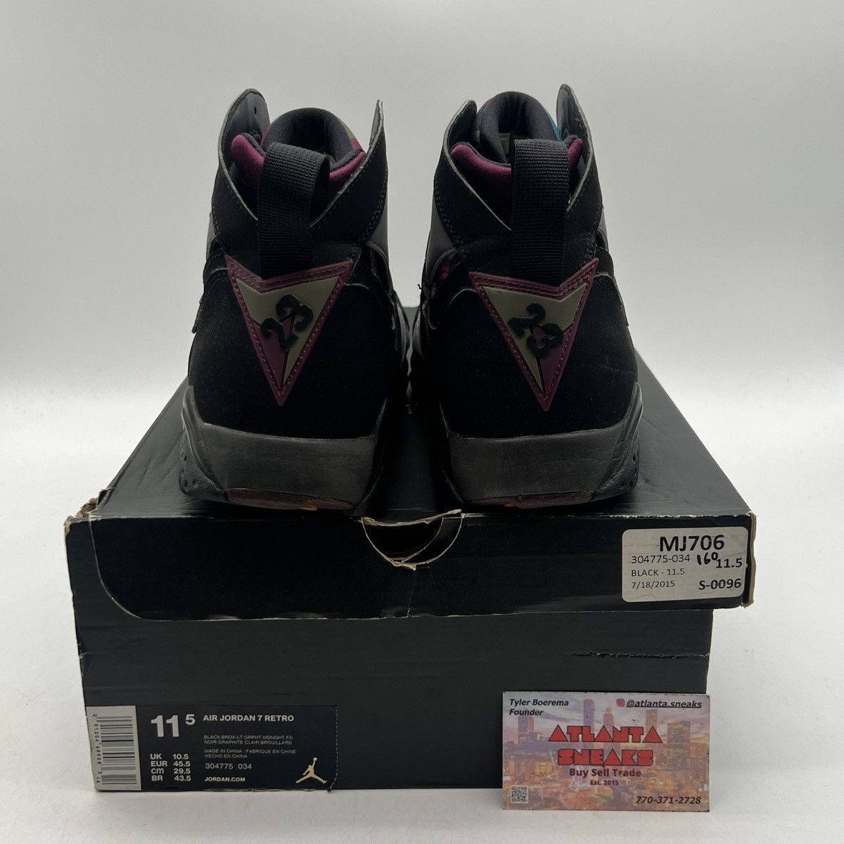 Jordan Brand Air Jordan 7 Bordeaux Size US 11.5 / EU 44-45 - 3 Thumbnail