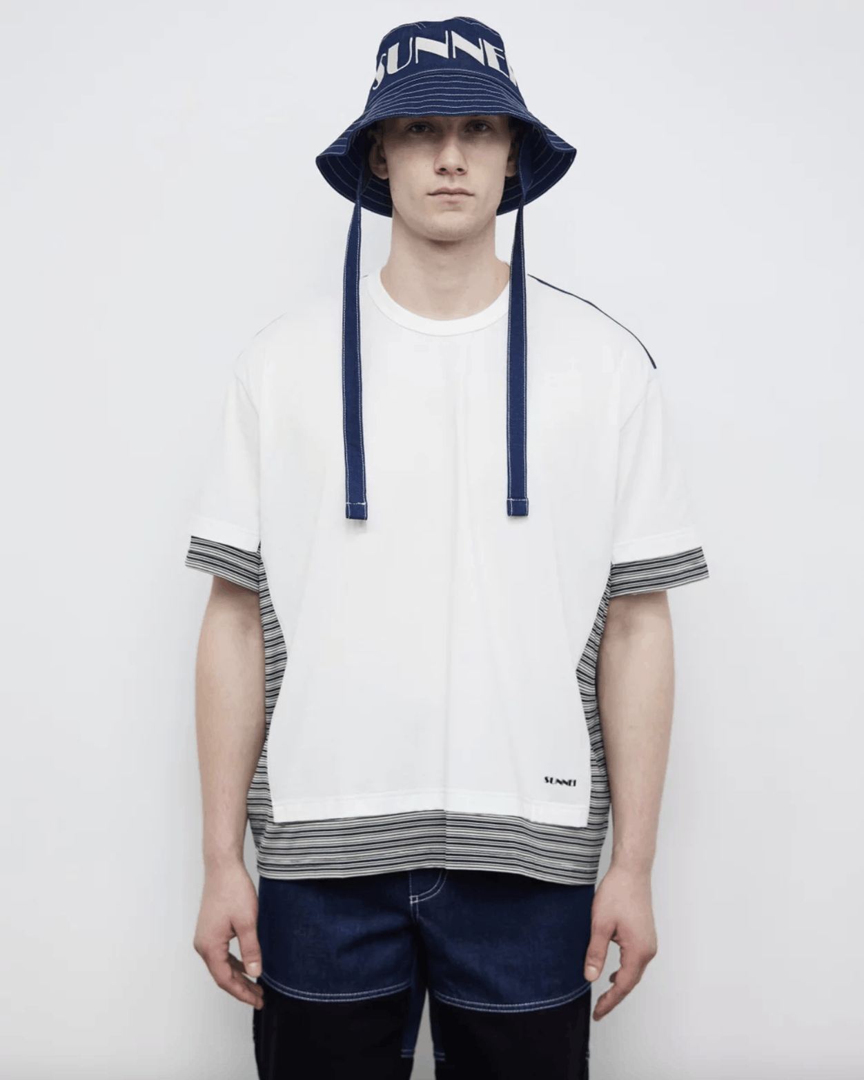 Sunnei SUNNEI Off-White & Green Double T-Shirt Size US S / EU 44-46 / 1 - 3 Thumbnail