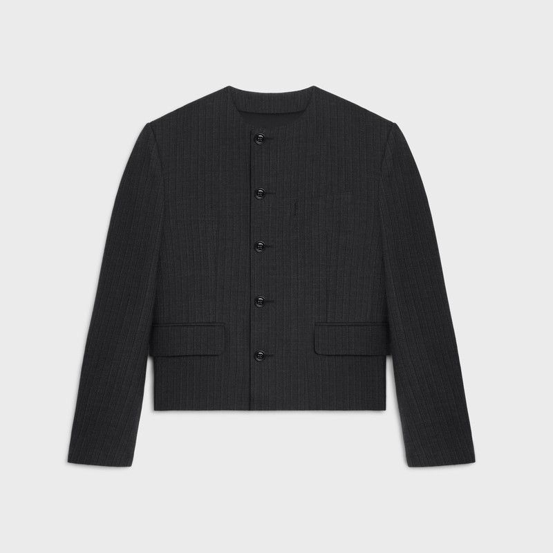 Celine o1bcso1str0126 2V25Z154W Short Mods Jacket Anthracite/Noir Size US L / EU 52-54 / 3 - 1 Thumbnail