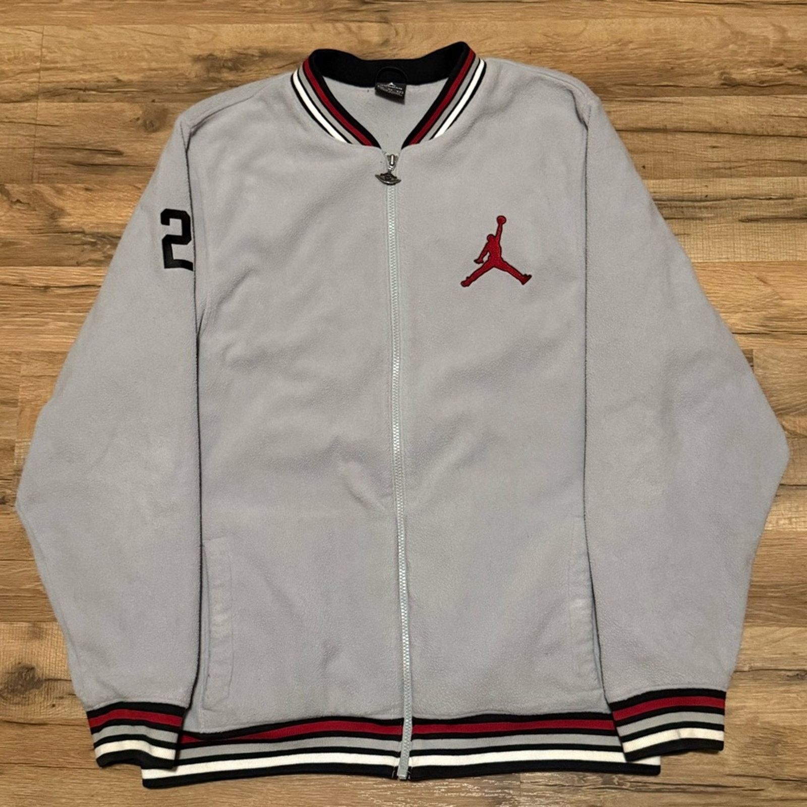 Jordan Brand Y2K Air Jordan Chicago Zip Up Fleece Bomber Jacket Size US XL / EU 56 / 4 - 4 Thumbnail