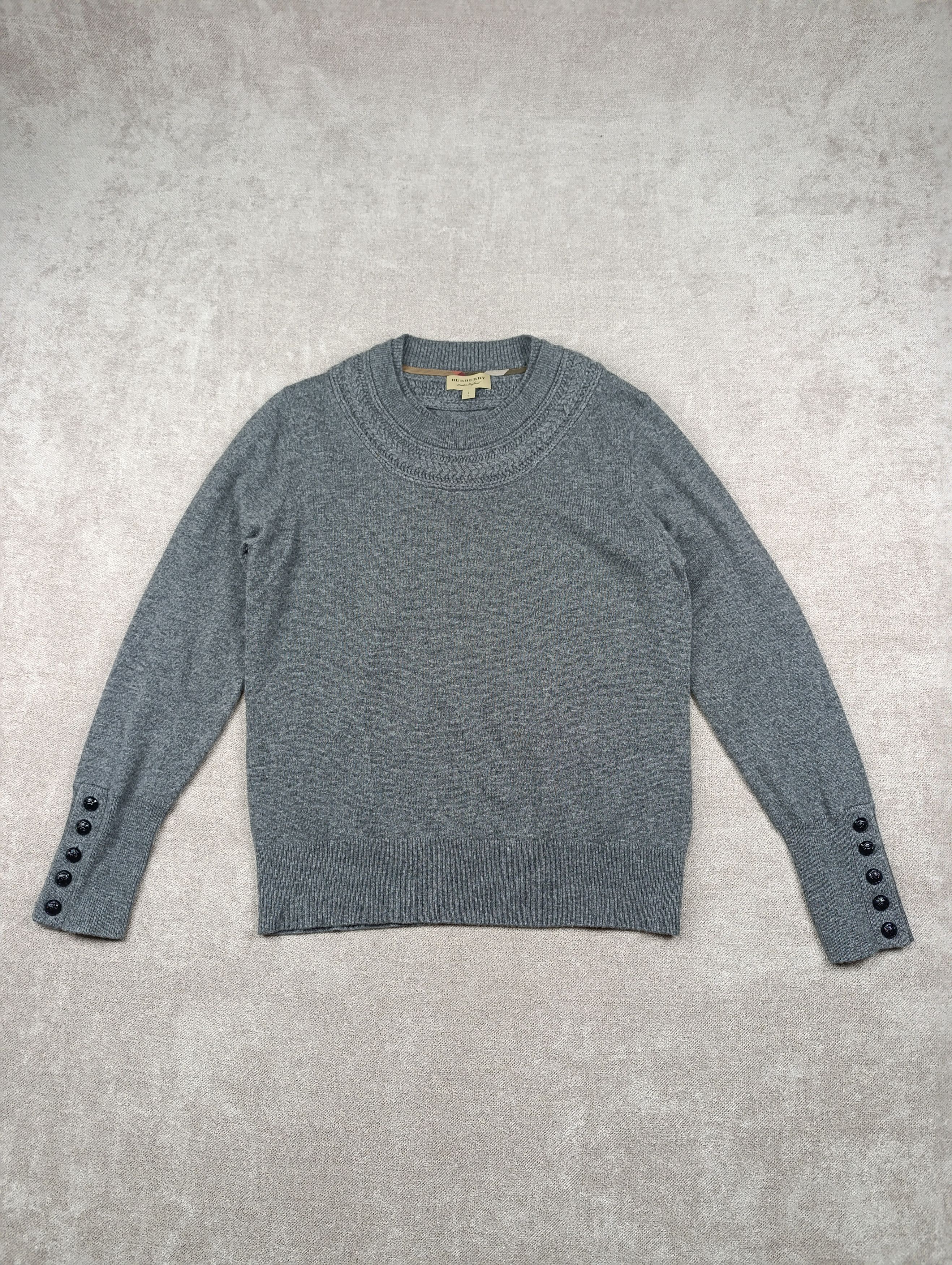 Burberry BURBERRY WOMENS CABLE KNIT YORK CASHMERE SWEATER Size L / US 10 / IT 46 - 1 Thumbnail