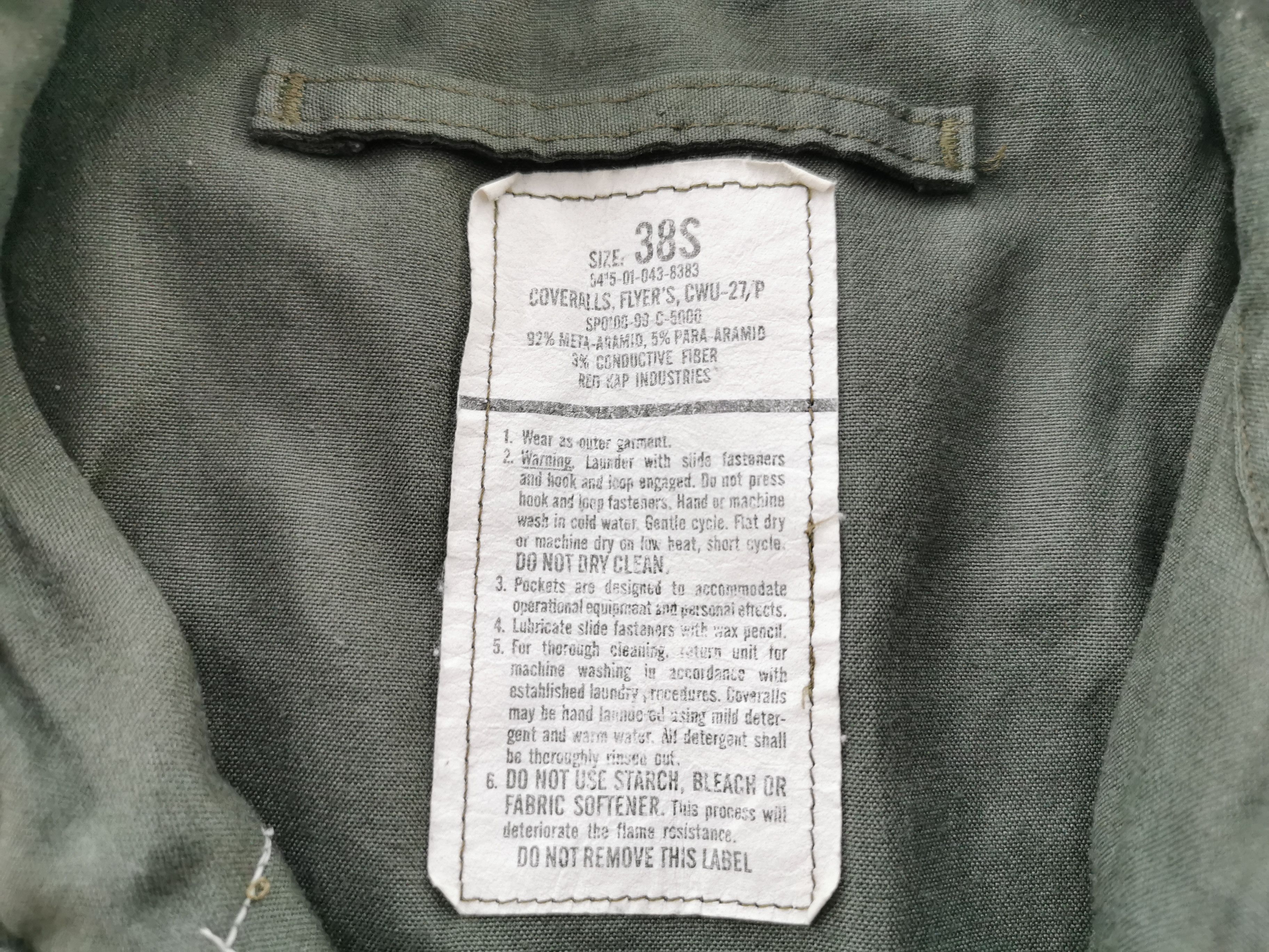 Vintage Distressed Vintage 80s US Army Flyer's CWU-27P Coveralls Size US 32 / EU 48 - 9 Thumbnail