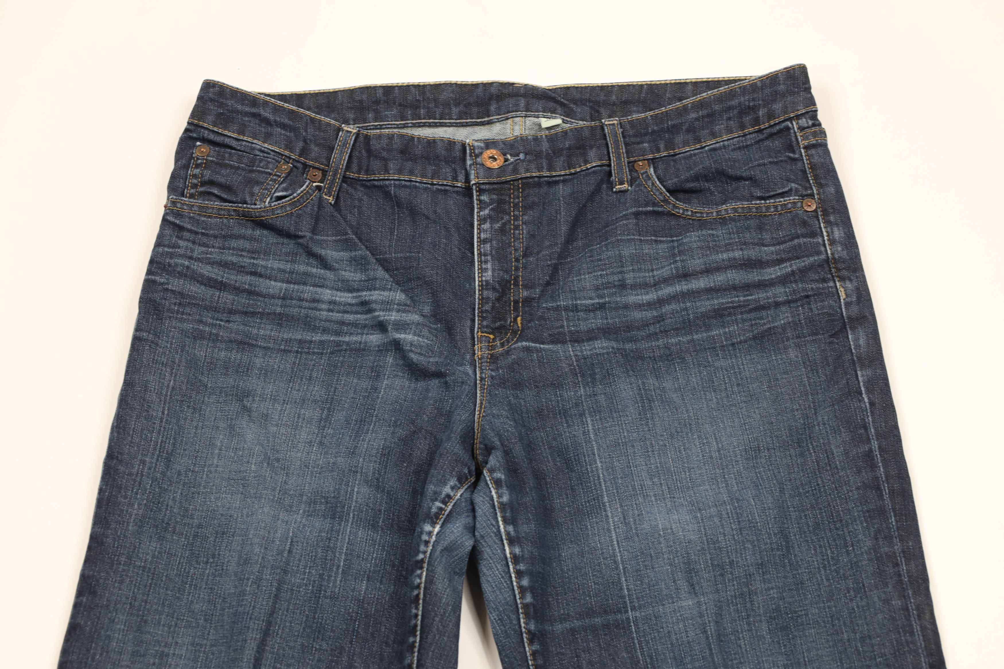 Gap × Vintage Vintage Y2K Gap Flared Wide Leg Denim Jeans Dark Indigo Size 36" / US 14 / IT 50 - 2 Thumbnail