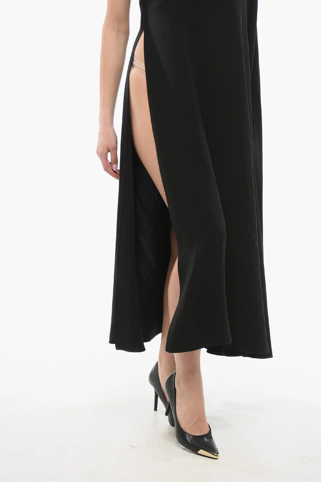 Valentino og1mm0426 Silk One-Shoulder Dress in Black Size S / US 4 / IT 40 - 4 Thumbnail
