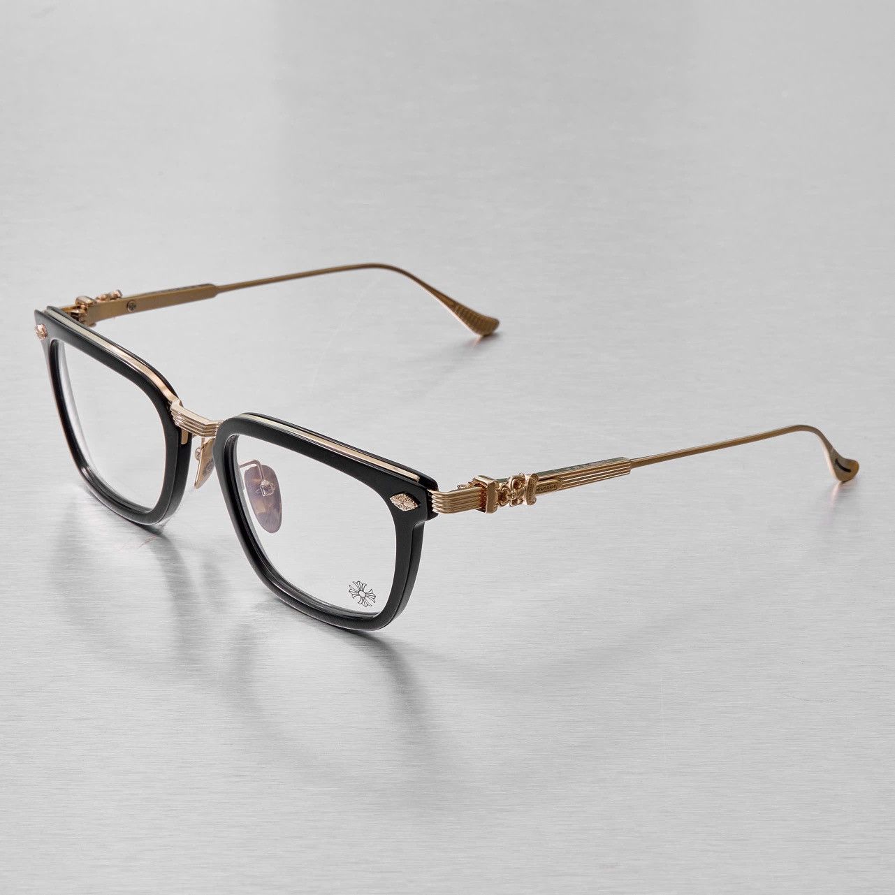 Chrome Hearts CHROME HEARTS OVERPOKED BLACK-PLASTIC/ GOLD PLATED GLASSES Size ONE SIZE - 2 Thumbnail