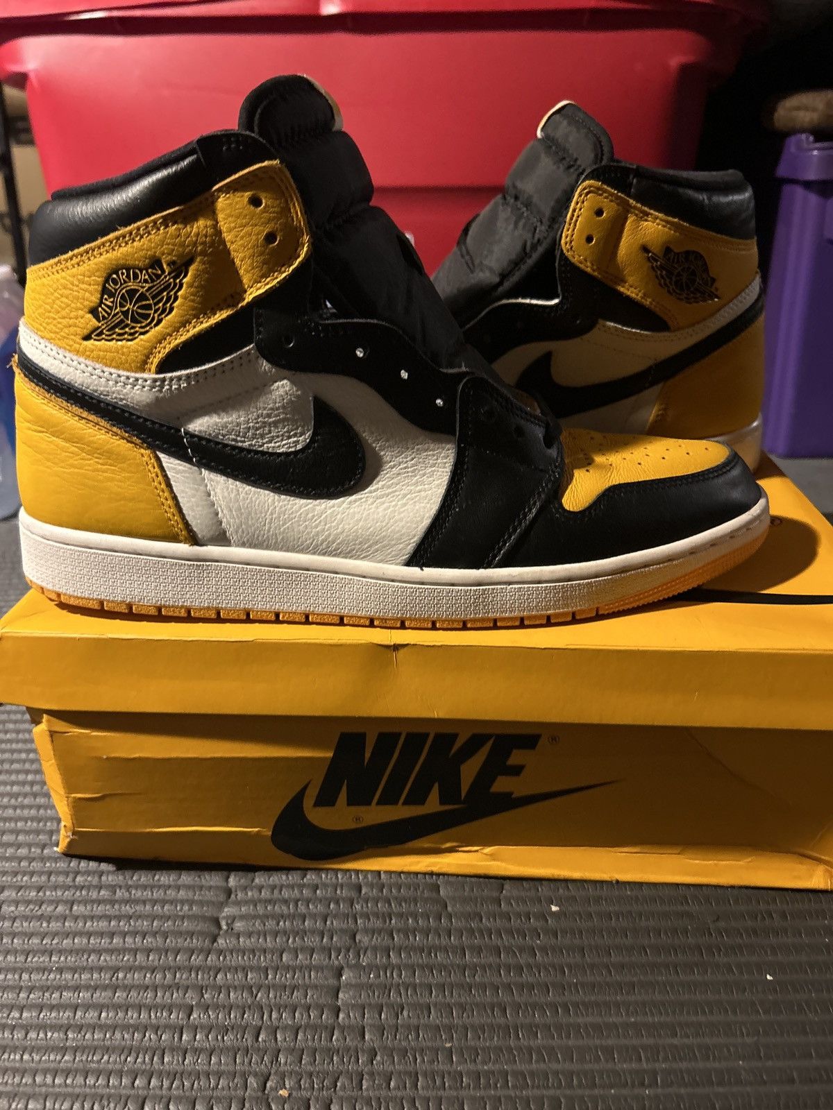 image of Jordan Nike Jordan 1 Retro “Taxi” Shoes in Yellow, Men's (Size 13)