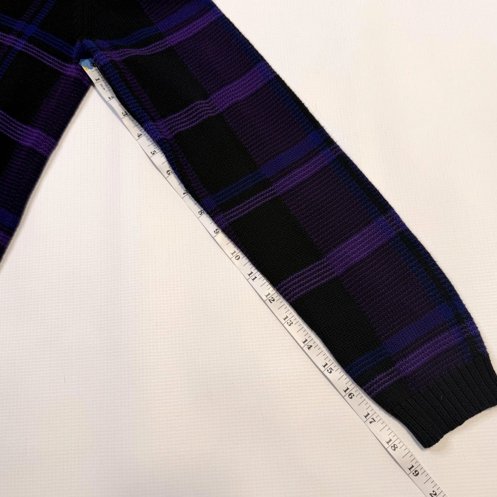 Ralph Lauren VINTAGE Lauren Ralph Lauren Sweater Womens Medium Purple Plaid 90s Half Zip Mock Neck Zipper Pullover Size M / US 6-8 / IT 42-44 - 7 Thumbnail