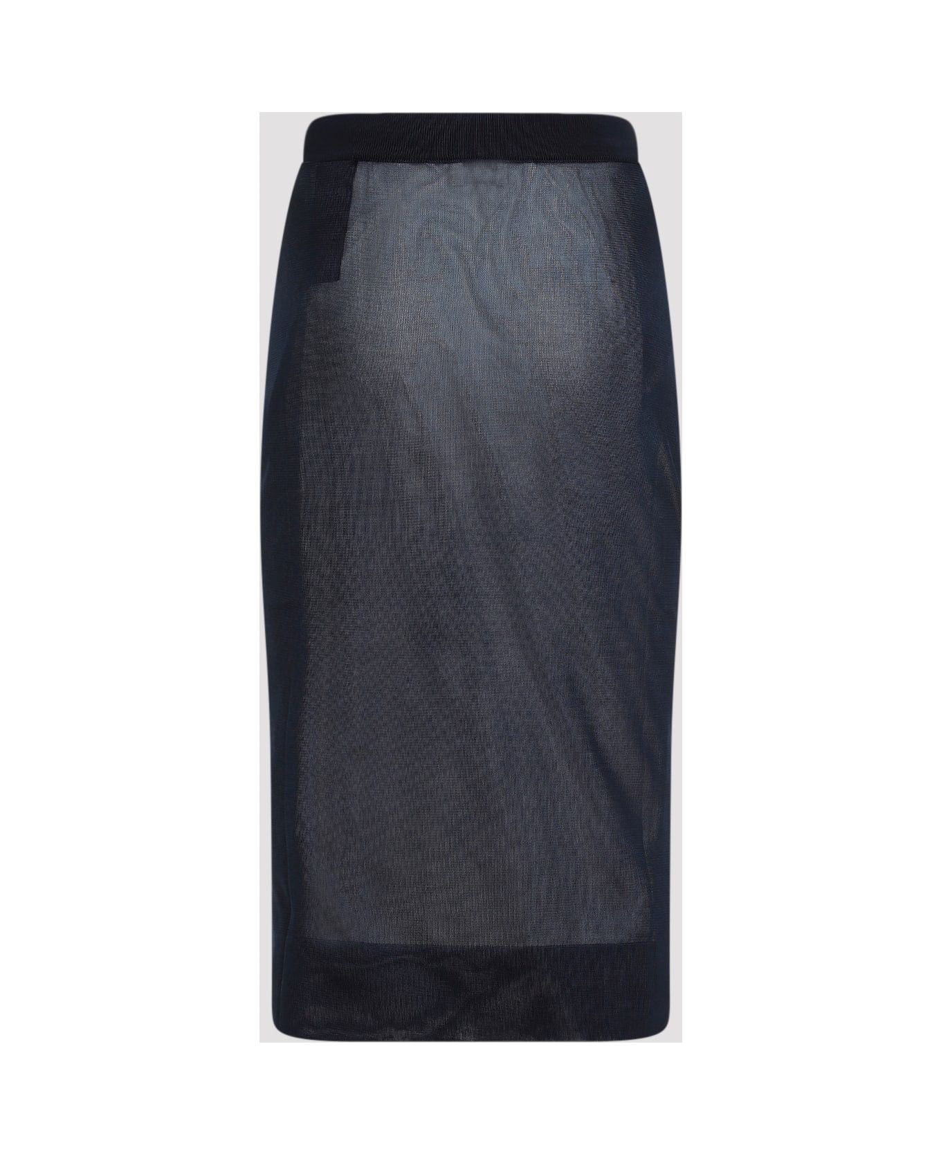 Saint Laurent Paris o1bcso1str0426 Viscose Midi Skirt in Blue Size 28" / US 6 / IT 42 - 4 Thumbnail