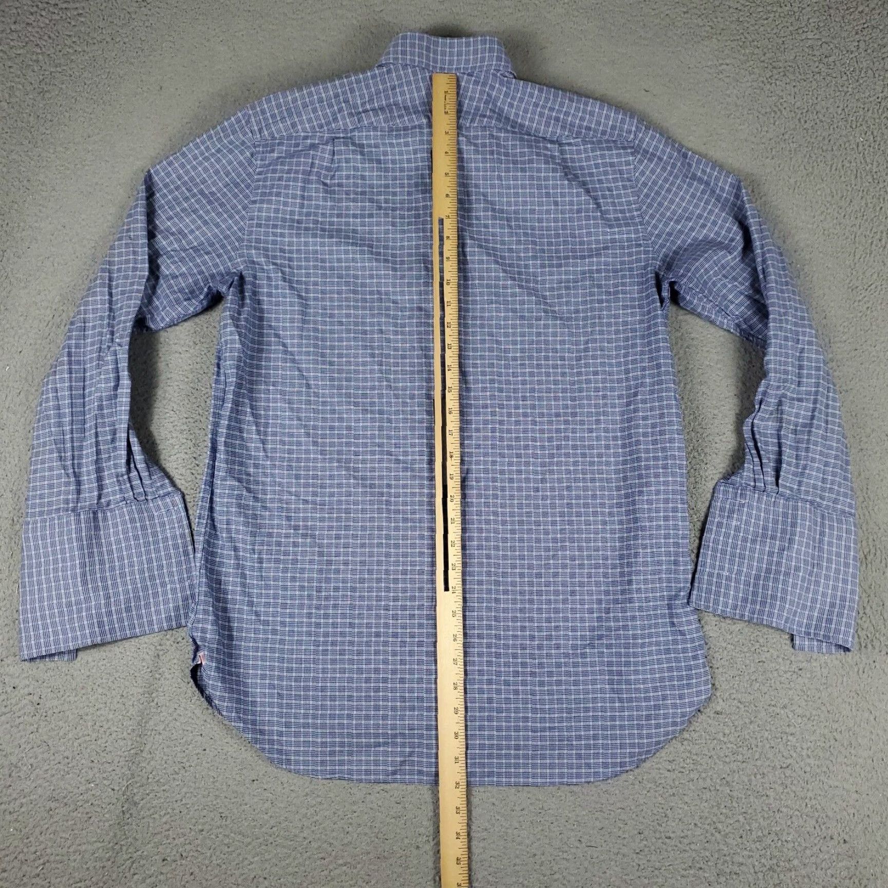Pinko VINTAGE Thomas Pink Dress Shirt Mens Size 16 Blue Cotton Long Sleeve Button-Up Business Casual Formal Size 42R - 6 Thumbnail