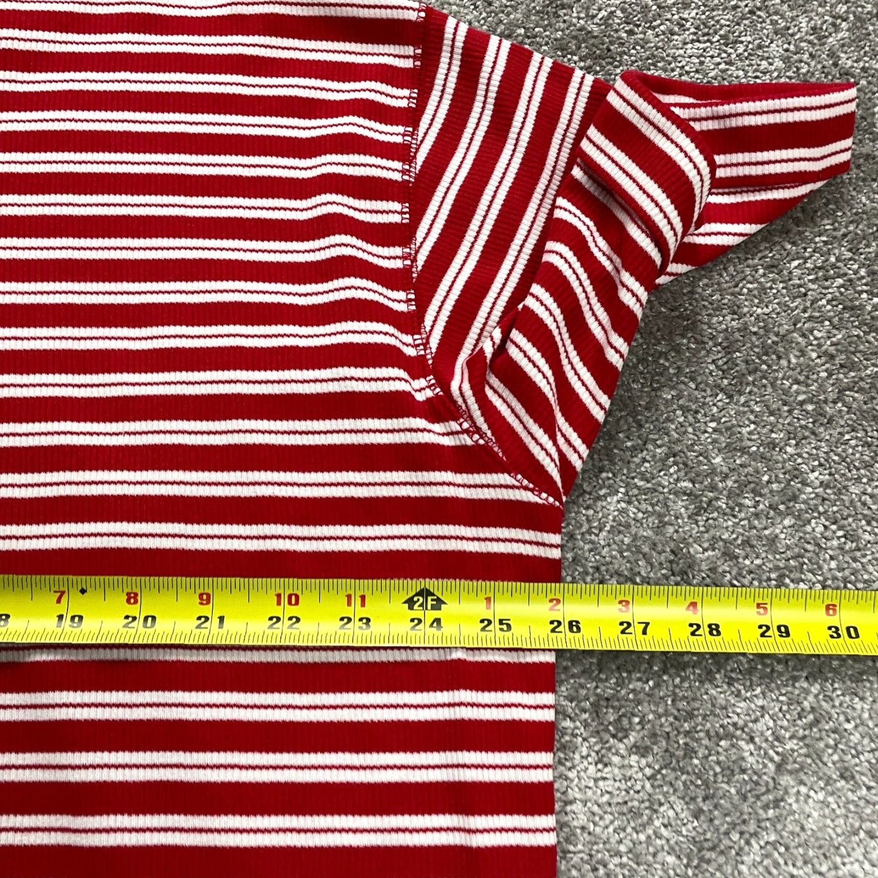Vintage VINTAGE Karen Scott Cotton Henley Shirt Women 3XL Short Sleeve Striped Casual Summer Fall Size XXL / US 16-18 / IT 52-54 - 7 Thumbnail