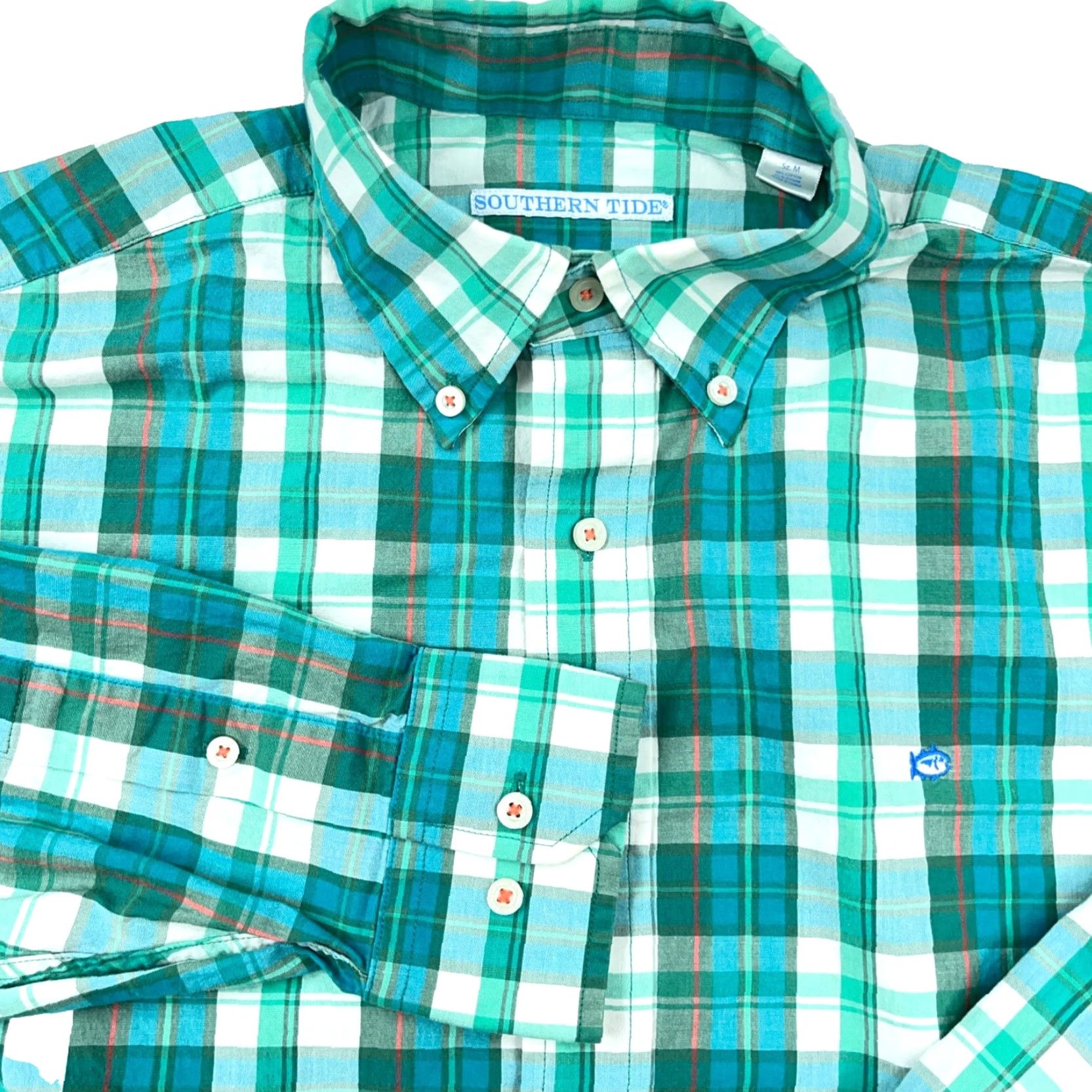 Southern Tide Southern Tide Shirt Men Medium Green Plaid Button-Up Poplin Dress Casual Fish Size US M / EU 48-50 / 2 - 2 Thumbnail