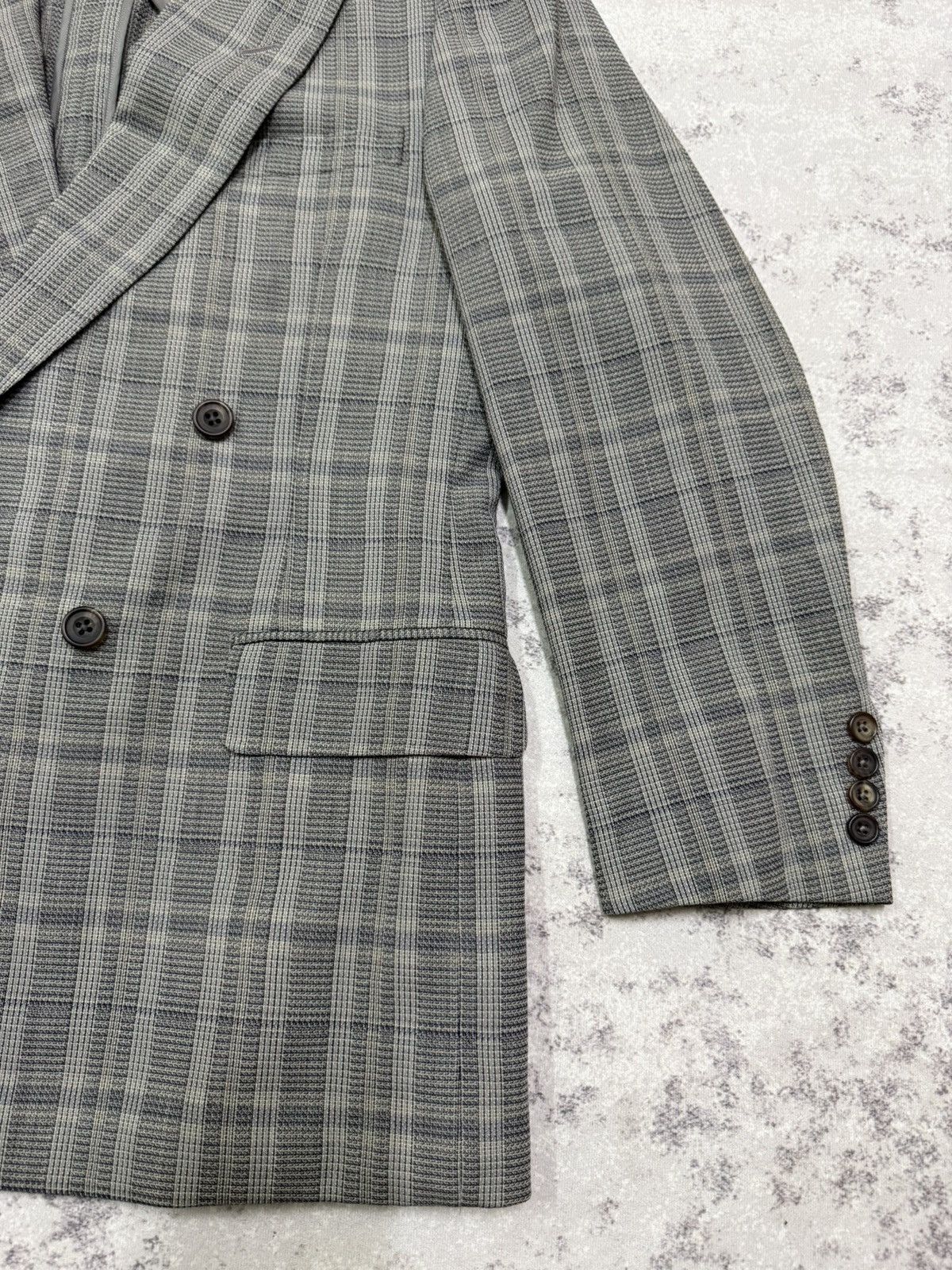 Burberry Vintage 90s Burberrys Chekered Linen Blazer Size US M / EU 48-50 / 2 - 6 Thumbnail