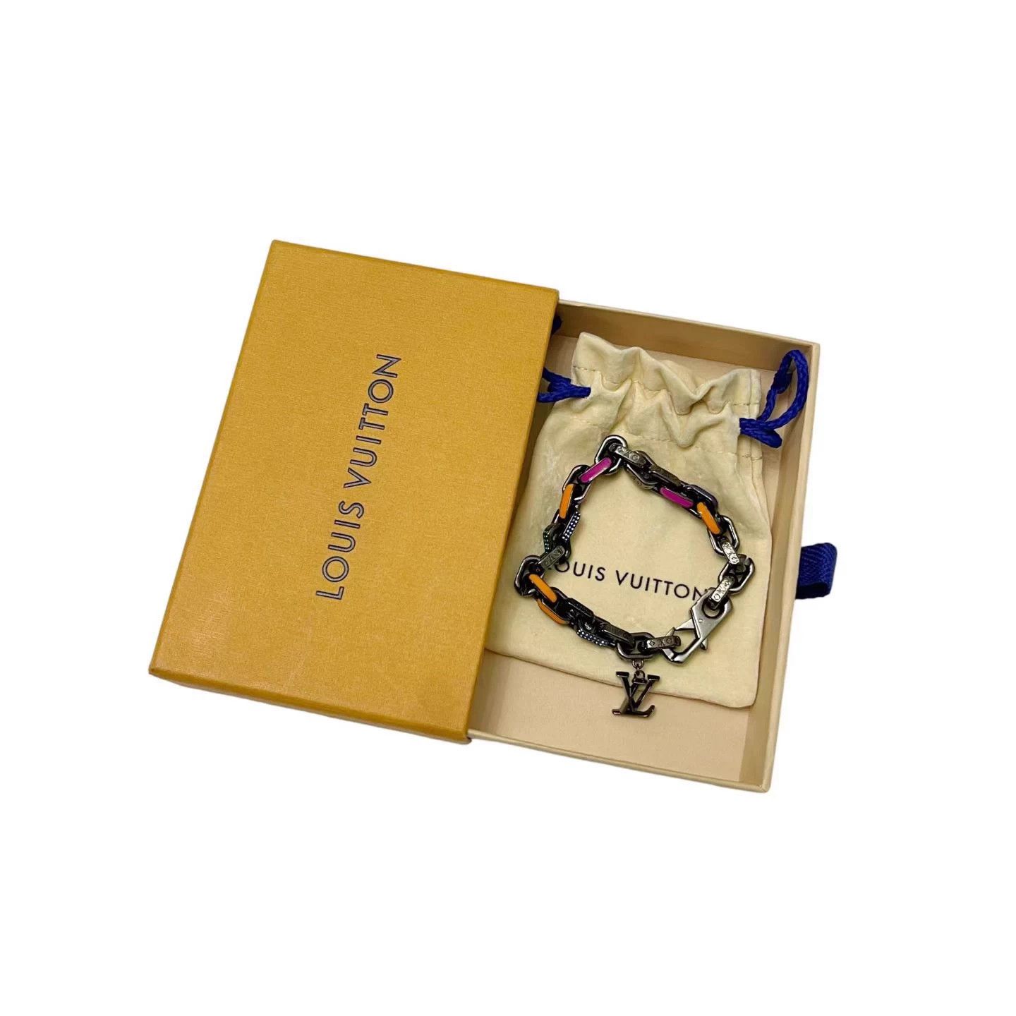 Louis Vuitton LV PARADISE CHAIN vibrant enamel crystal Cuban bracelet L Size ONE SIZE - 1 Thumbnail