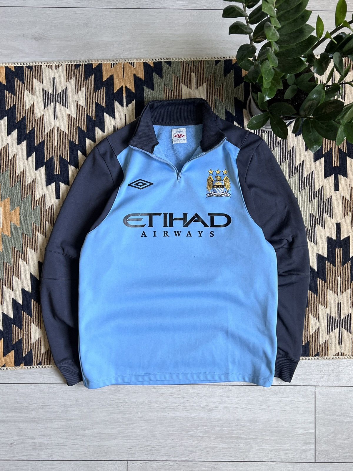 Vintage Manchester City Umbro 1/3 Zip Tracktop