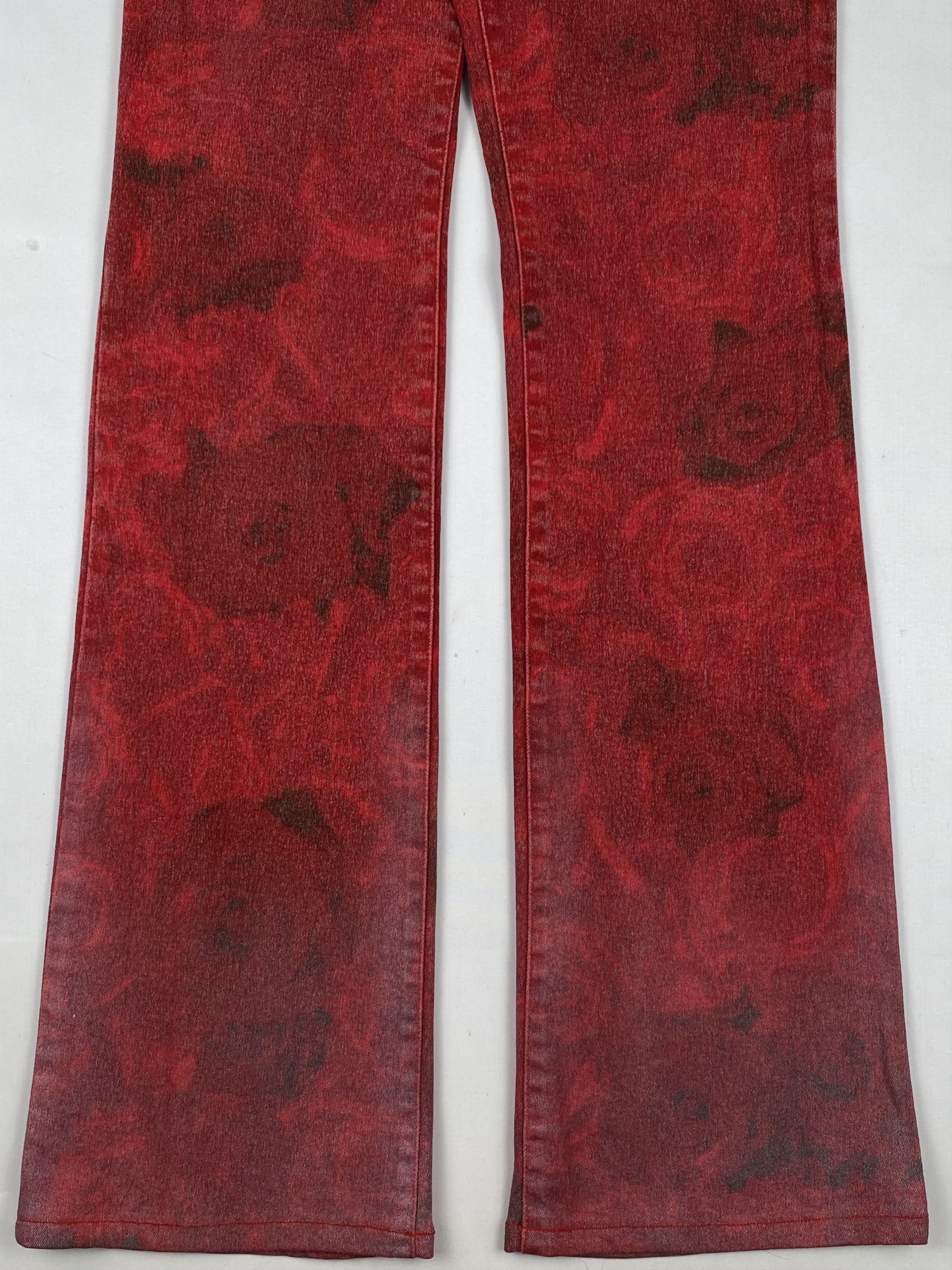 Roberto Cavalli Just Cavalli Printed Rose Bootcut Pants Size 26" / US 2 / IT 38 - 9 Thumbnail
