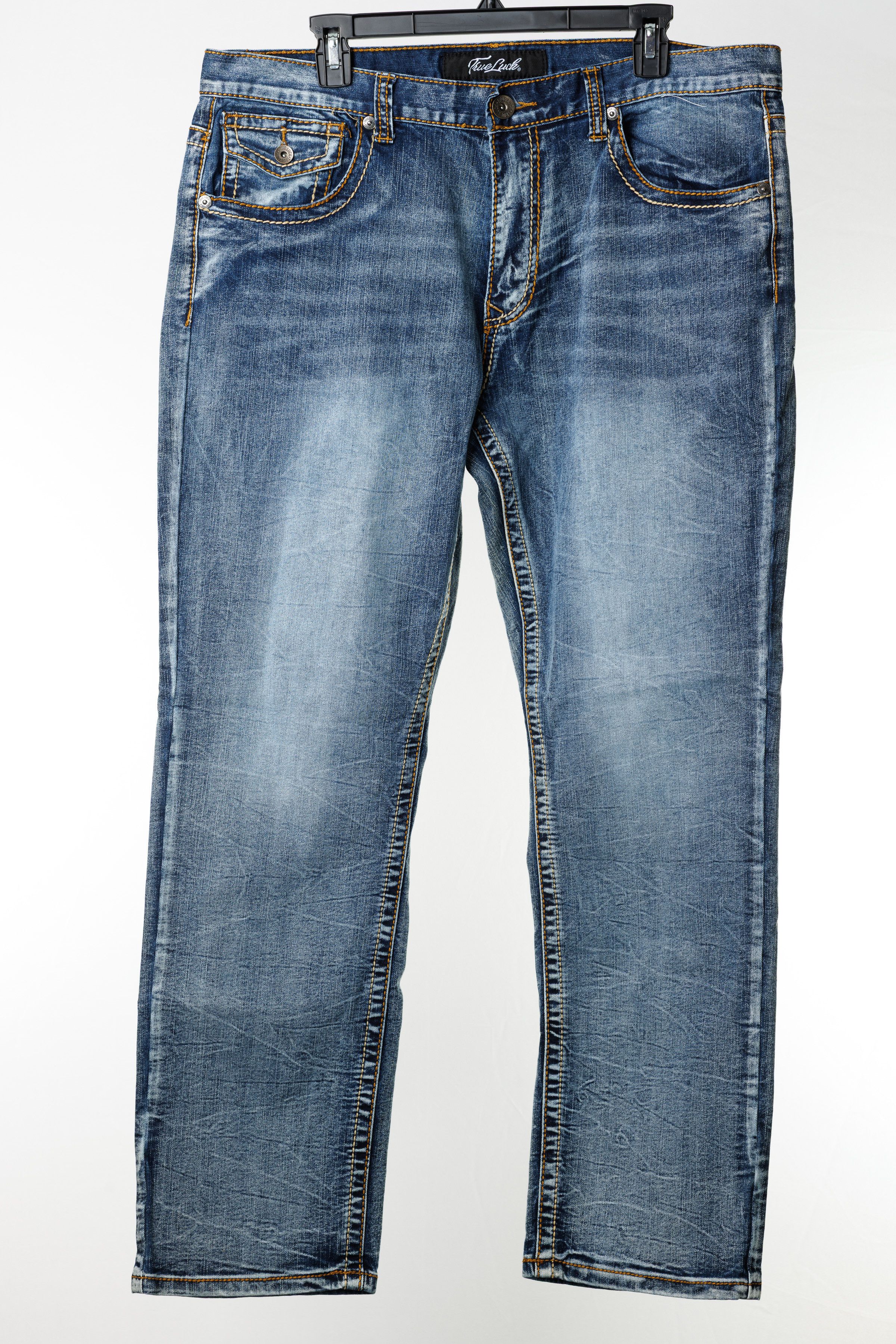 Other True Luck Jeans 38x32 – Medium Wash, Flap Pockets Size US 38 / EU 54 - 2 Thumbnail
