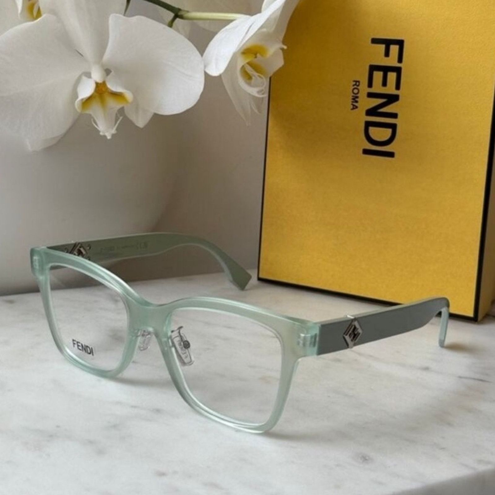 Fendi New! Fendi FE50117F 093 Green Eyeglasses, Authentic Size ONE SIZE - 8 Thumbnail