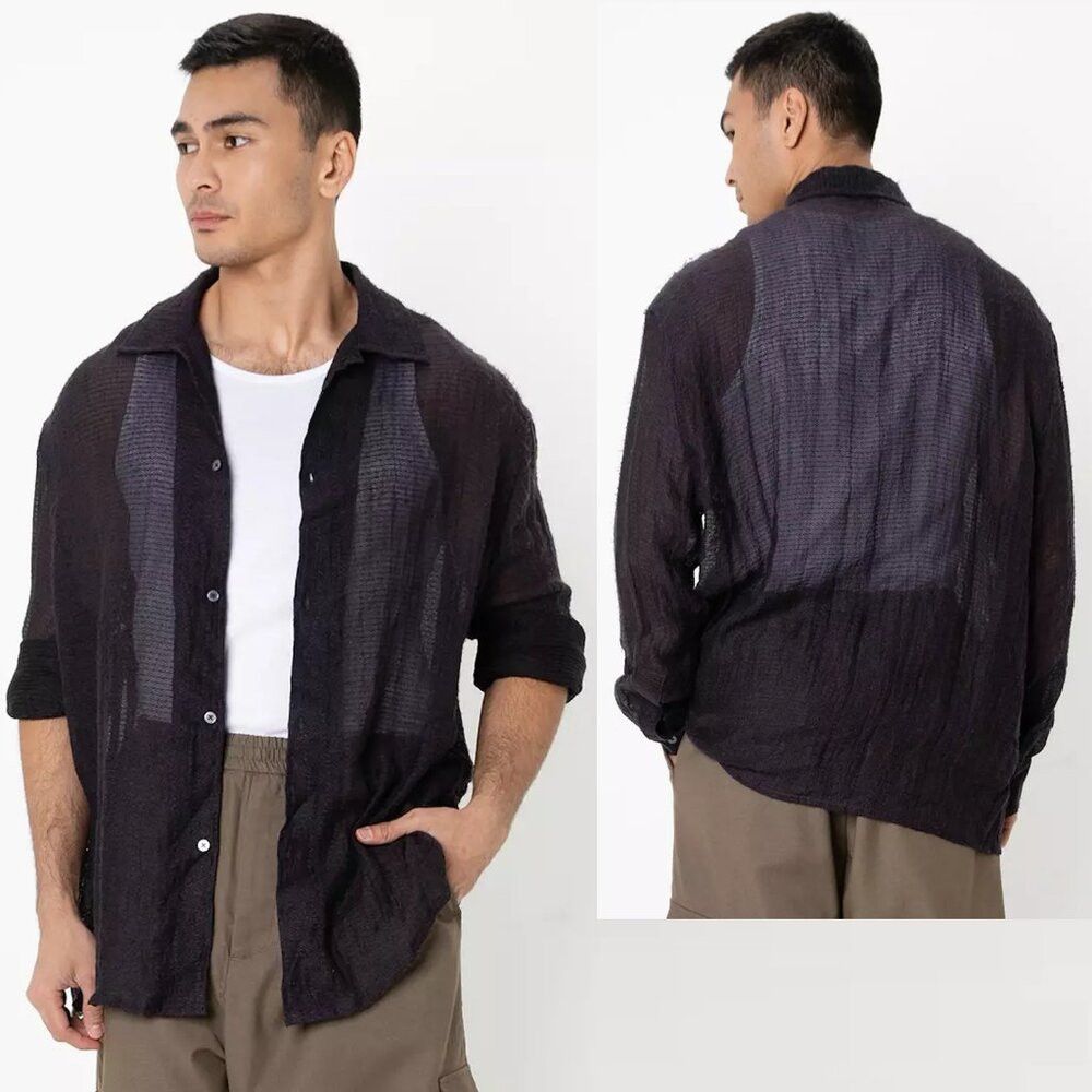 Zara NWT New Zara Gauze Long Sleeve Purple Shirt Size L Size US L / EU 52-54 / 3 - 1 Thumbnail