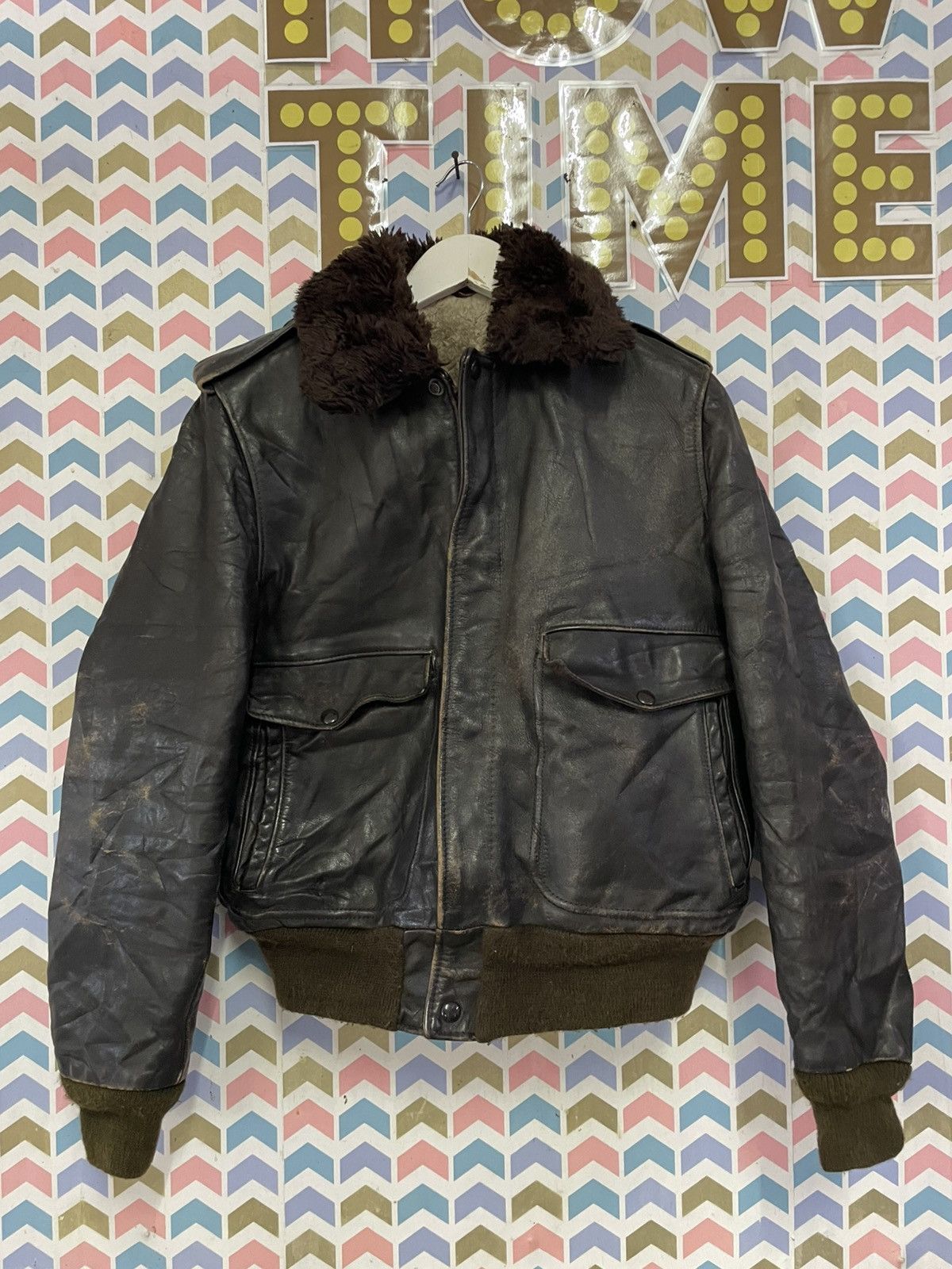 Vintage VINTAGE 80s A2 LEATHER Size US M / EU 48-50 / 2 - 1 Thumbnail