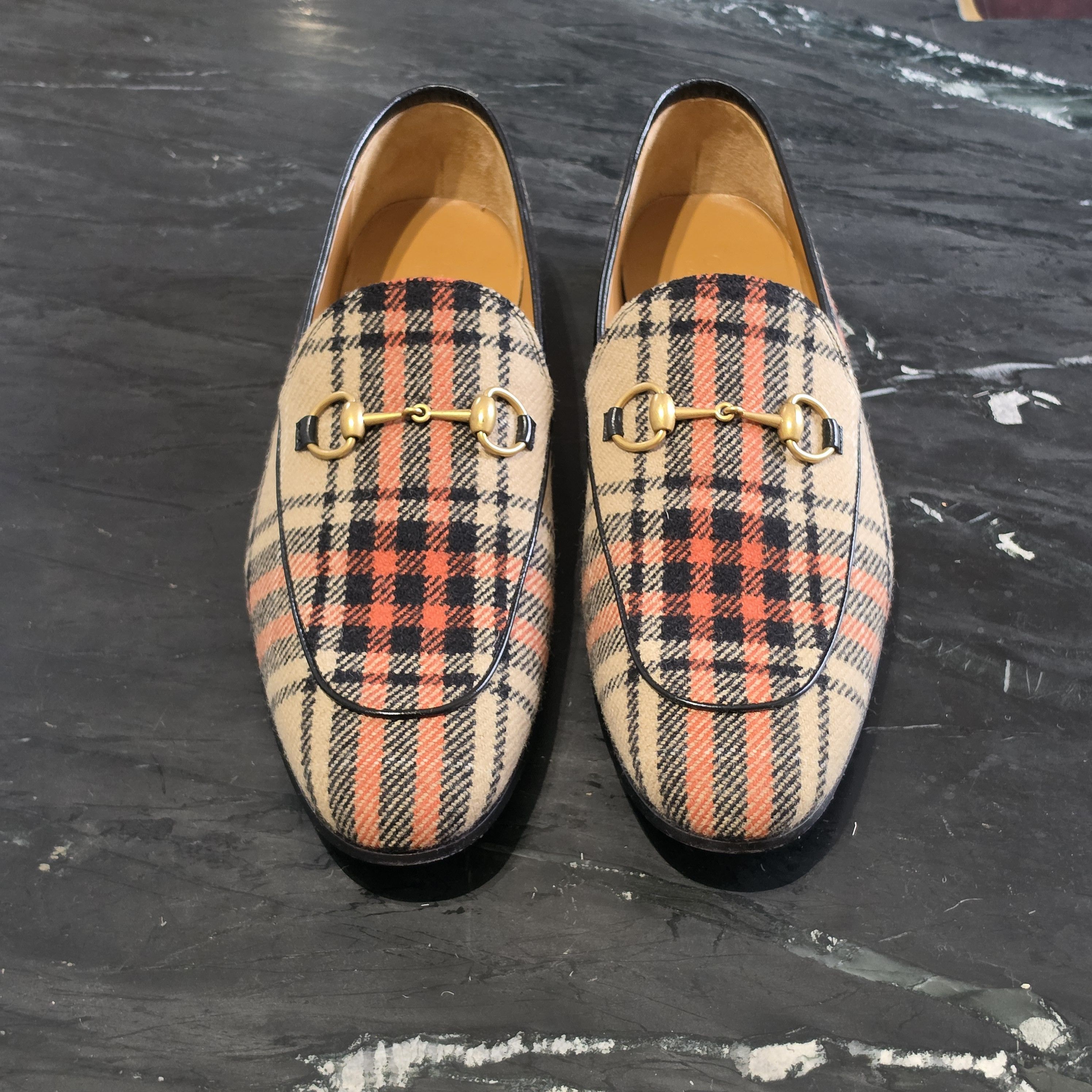 Gucci Jordaan Horse-bit Wool Plaid Loafers Size US 12 / EU 45 - 3 Thumbnail