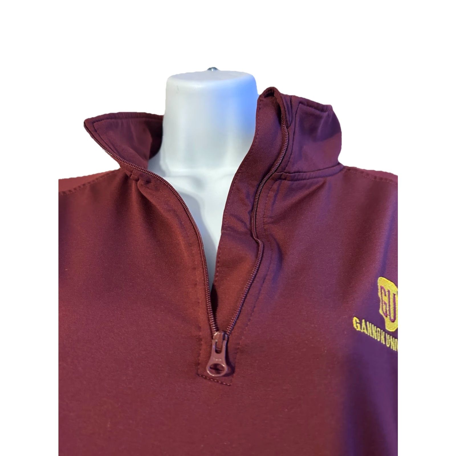 Port & Company Gannon University 1/4 Zip Pullover Women Large Maroon Mock Neck Thumb Holes Nike Shirt Size L / US 10 / IT 46 - 7 Thumbnail
