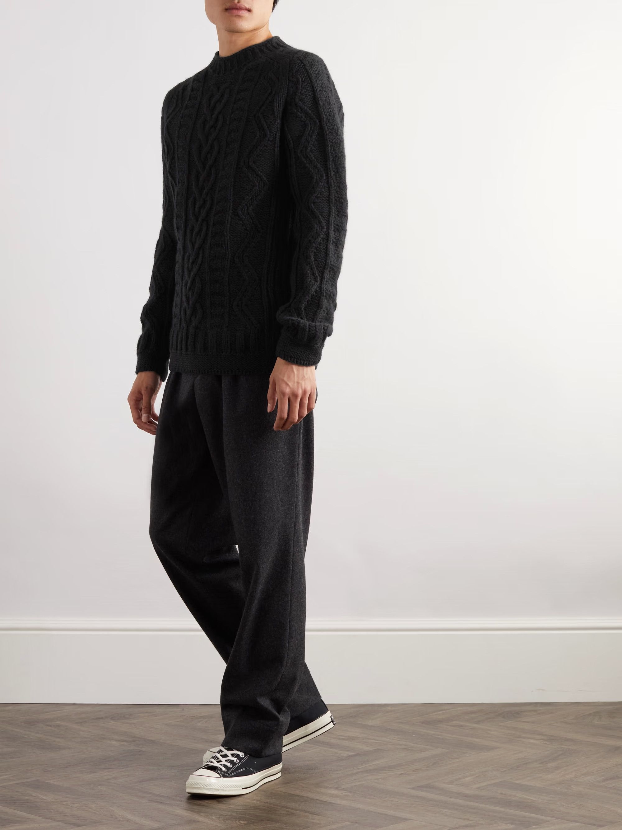 Howlin' Super Cult Slim-Fit Cable-Knit Virgin Wool Sweater Size US S / EU 44-46 / 1 - 2 Thumbnail