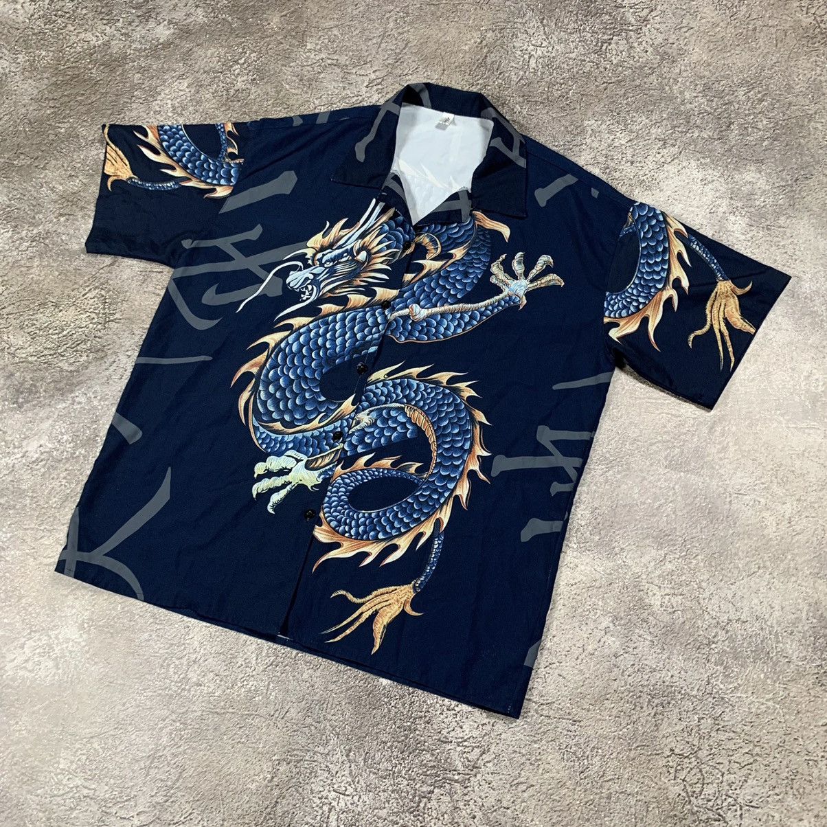 Vintage Vintage 90s Dragon Embroidered Button Up Shirt Japanese Stre Size US XL / EU 56 / 4 - 4 Thumbnail