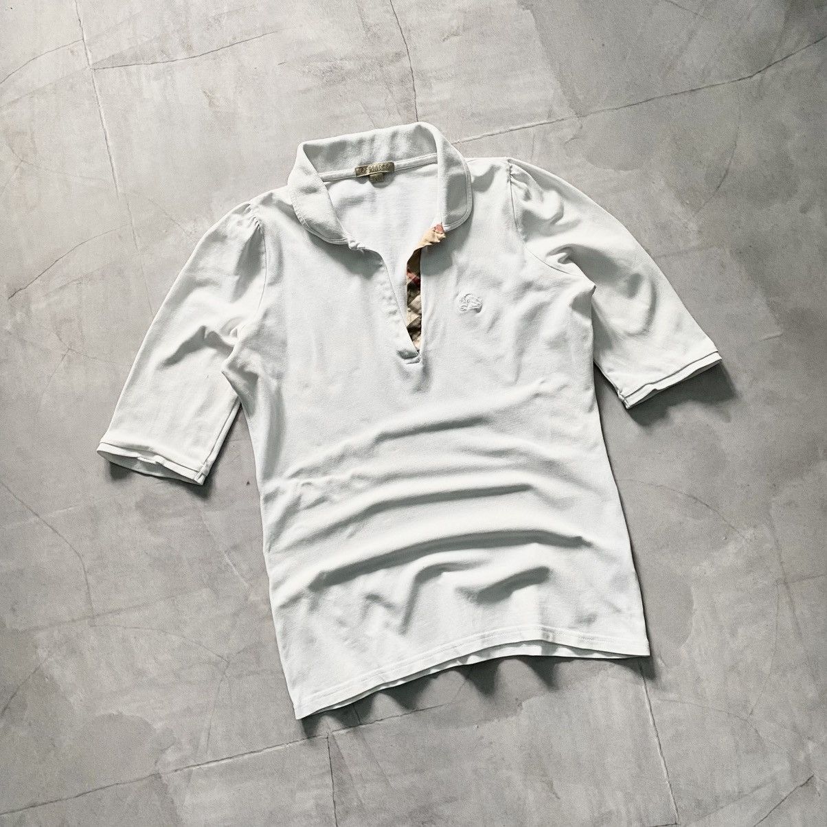 Burberry × Designer × Vintage Vintage Burberry Small Logo Polo T-shirt Nova Check Size L / US 10 / IT 46 - 1 Thumbnail
