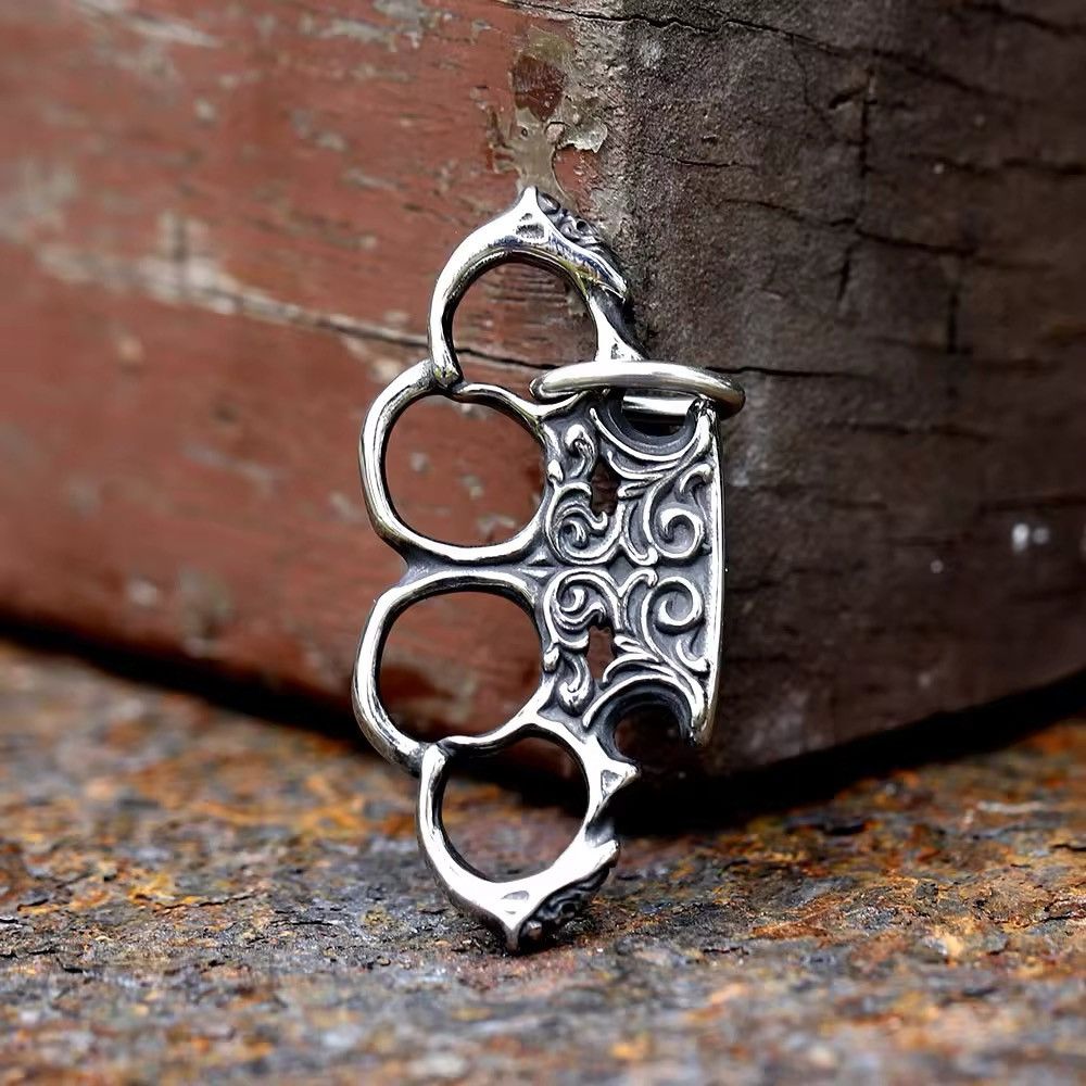 Jewelry × Vintage metal brass knuckles charms Pendant (No Chain) Size ONE SIZE - 4 Thumbnail