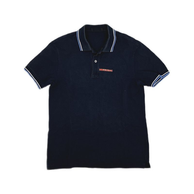 Prada Prada Navy Stripe Logo Polo Shirt-2506 Size US M / EU 48-50 / 2 - 4 Thumbnail