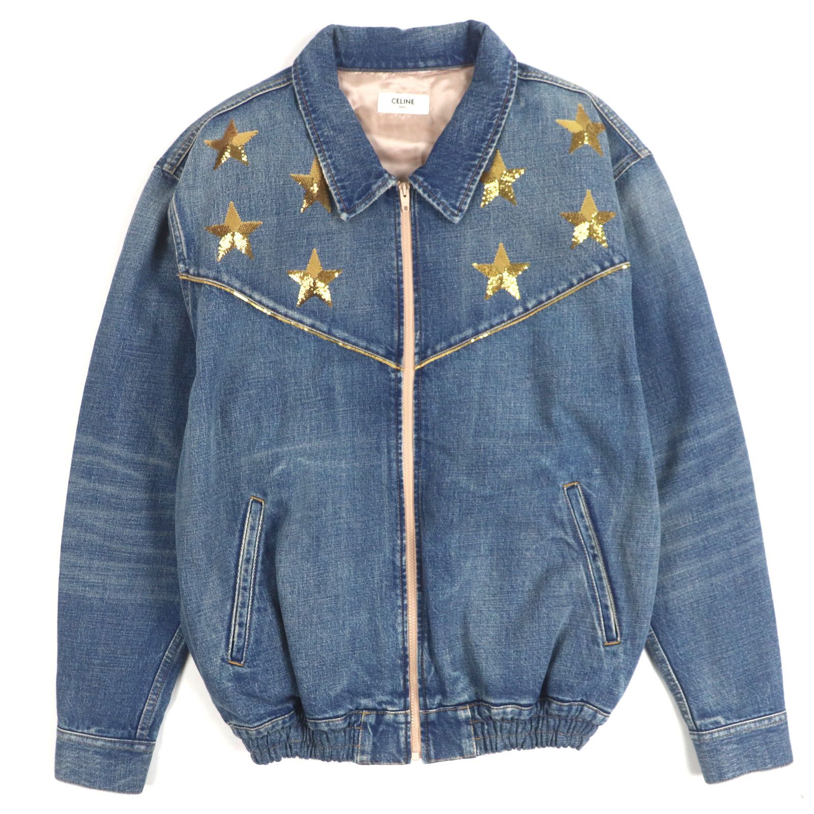Celine Celine Star Embroidery Cotton Denim Jacket Cotton Outerwear 2Q398930F DUTY FREE for USA