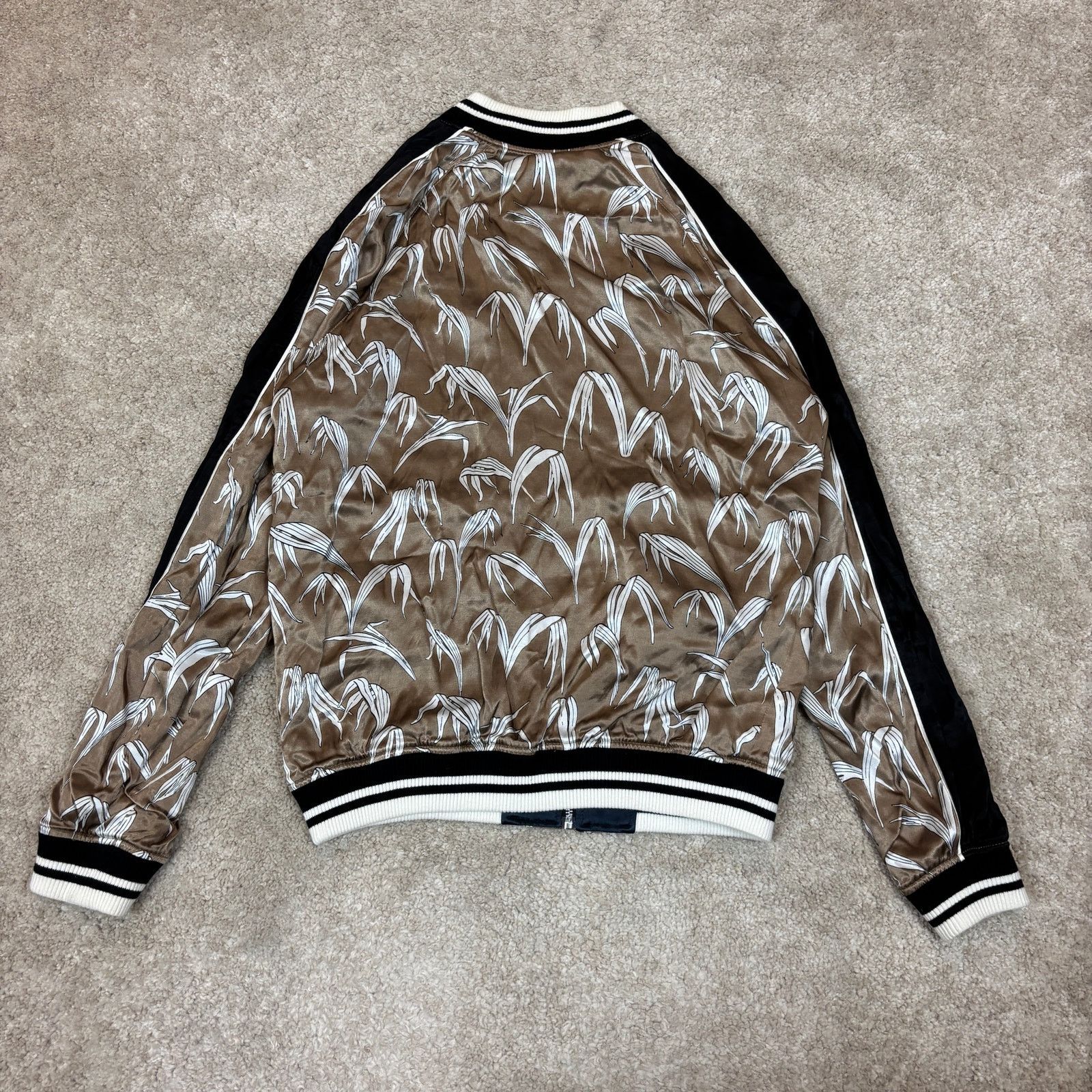 Sandro Sandro Paris Palm Reversible Satin Bomber Jacket Men's Small Size US S / EU 44-46 / 1 - 3 Thumbnail