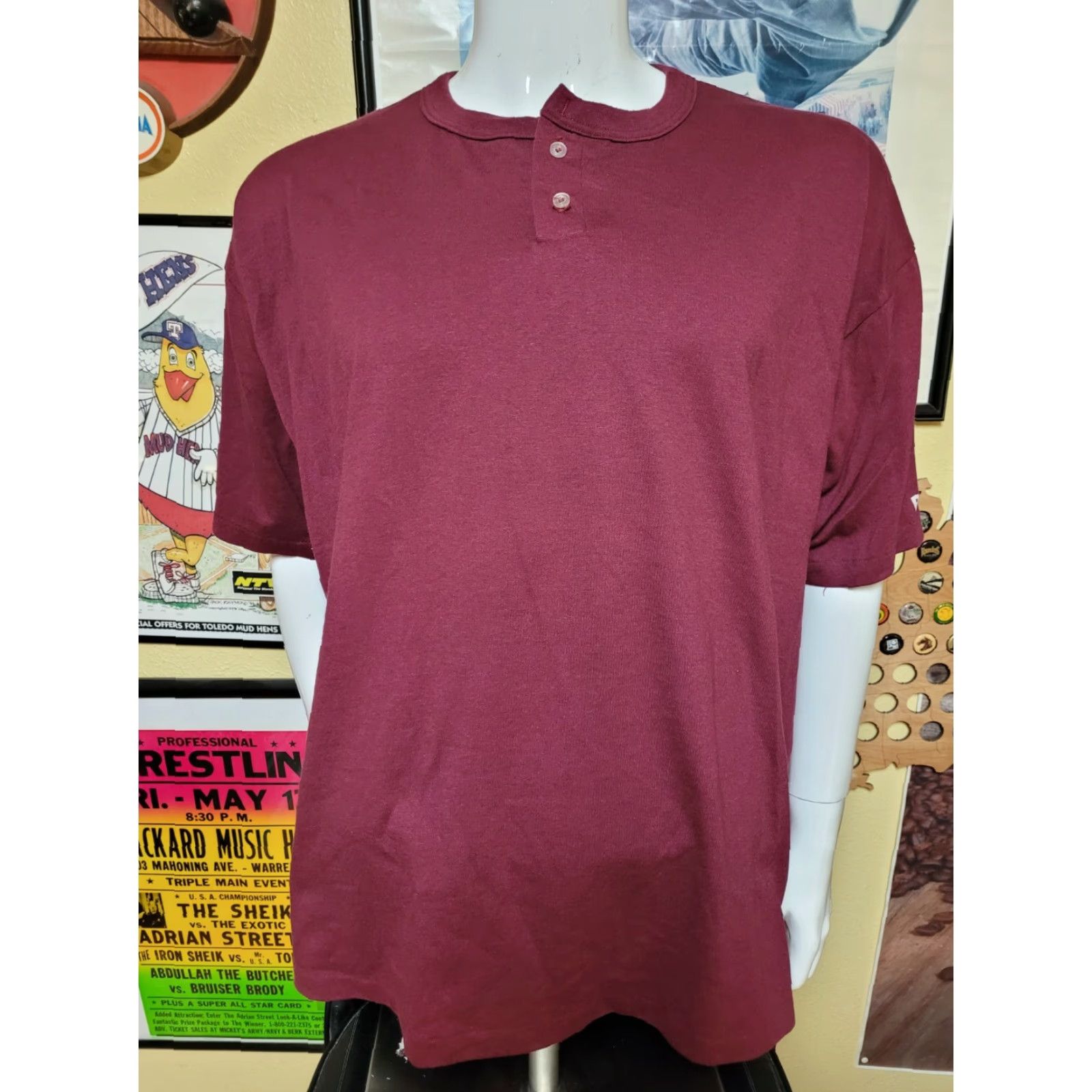 Vintage VINTAGE UAW Local 4444 Union Pride T Shirt 2XL Men Red Henley Short Sleeve Unionline Graphic Tee Size US XXL / EU 58 / 5 - 2 Thumbnail