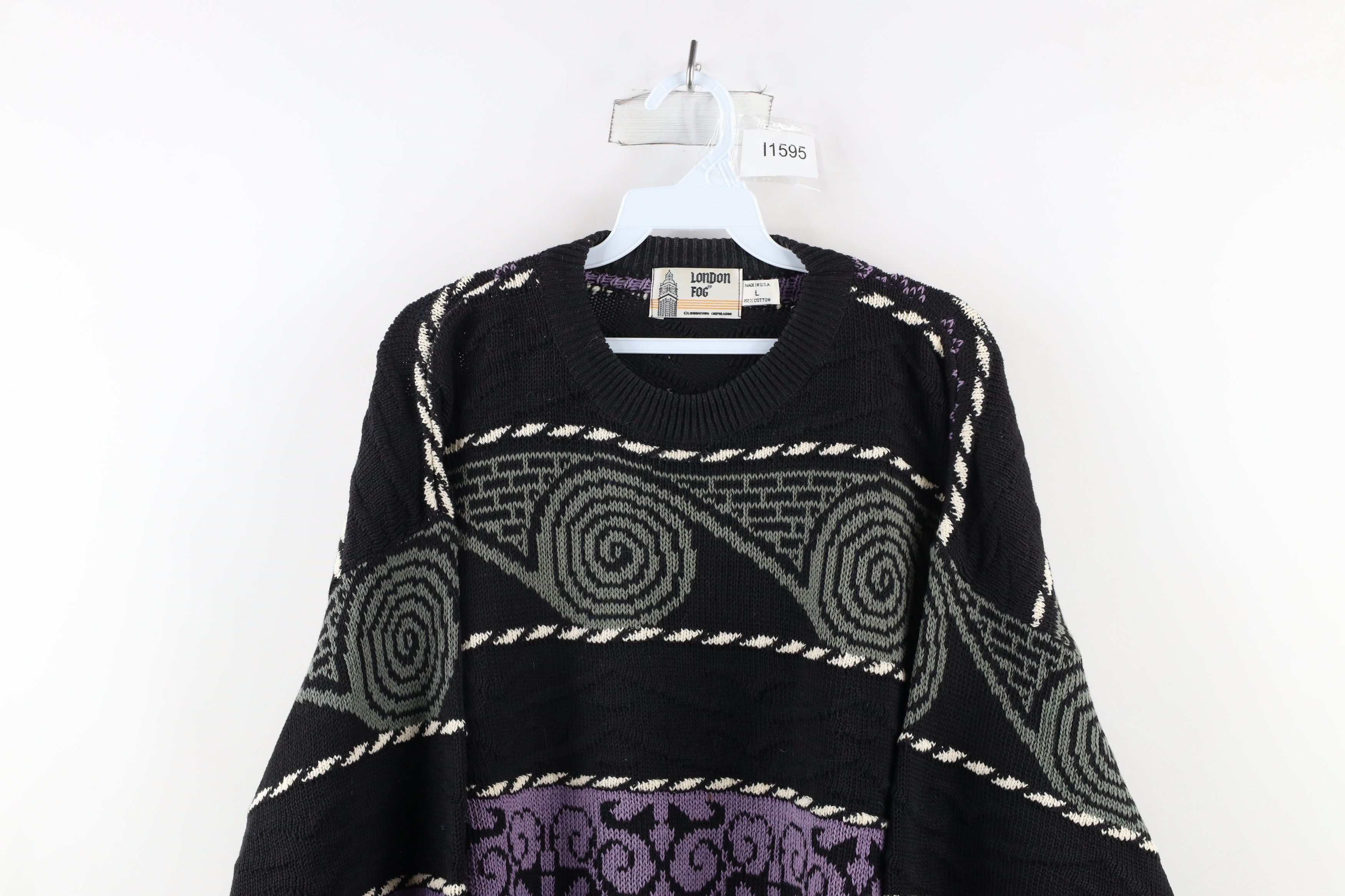 Vintage 90s Coogi Style Cotton Knit Dad Sweater USA