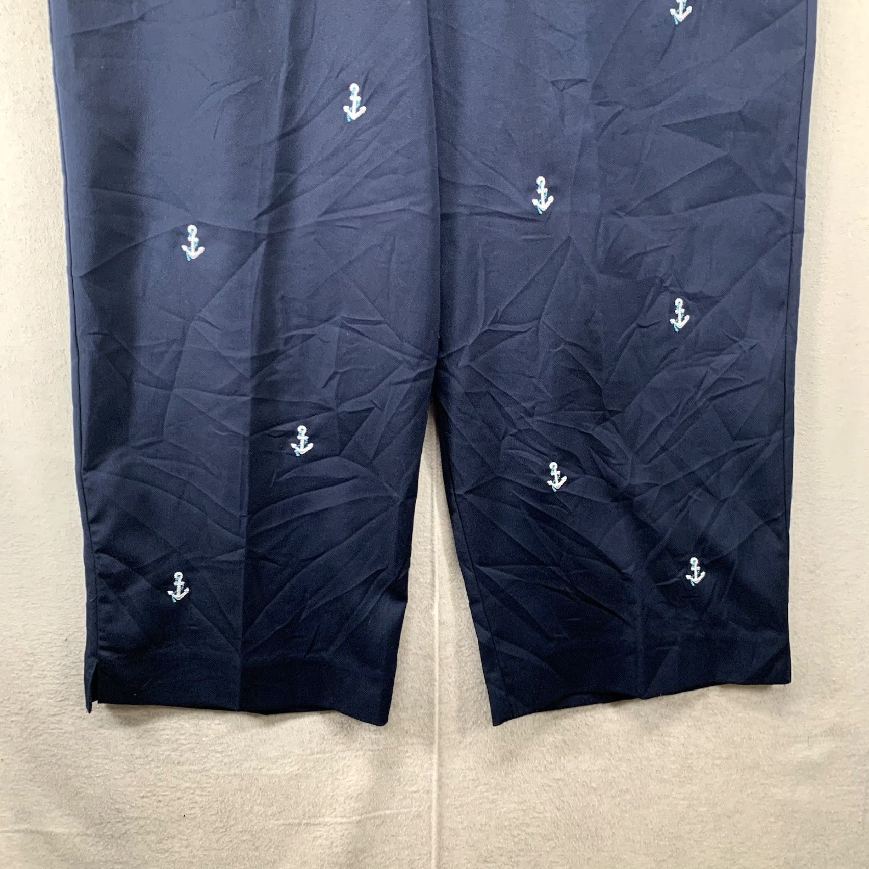 Vintage Alfred Dunner Navy Blue Classic Pull On Pants Size 8 Short Straight Embroidered Size 30" / US 8 / IT 44 - 4 Thumbnail