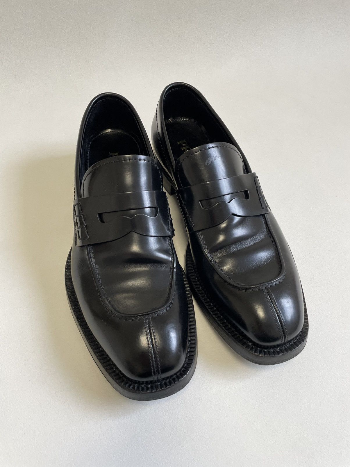 Prada Black Leather ‘Almond Toe’ Loafers Size US 9.5 / EU 42-43 - 3 Thumbnail